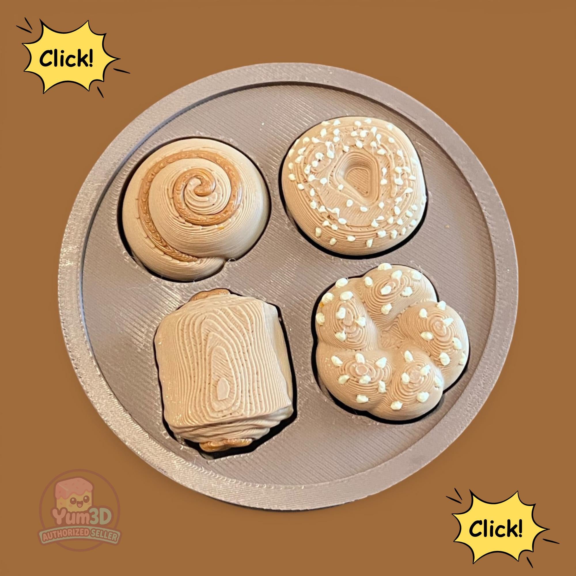 Sensory Rich Cookie Box Fidget Clicker Keychain | 3D Printed Sensory Toy | Dessert Gift