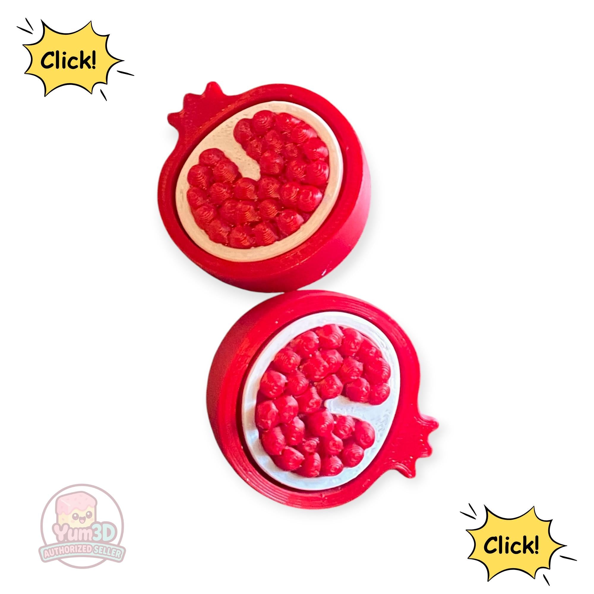 Sweet Pomegranate Fidget Clicker Keychain | Kawaii Fruit Sensory Toy | Gift