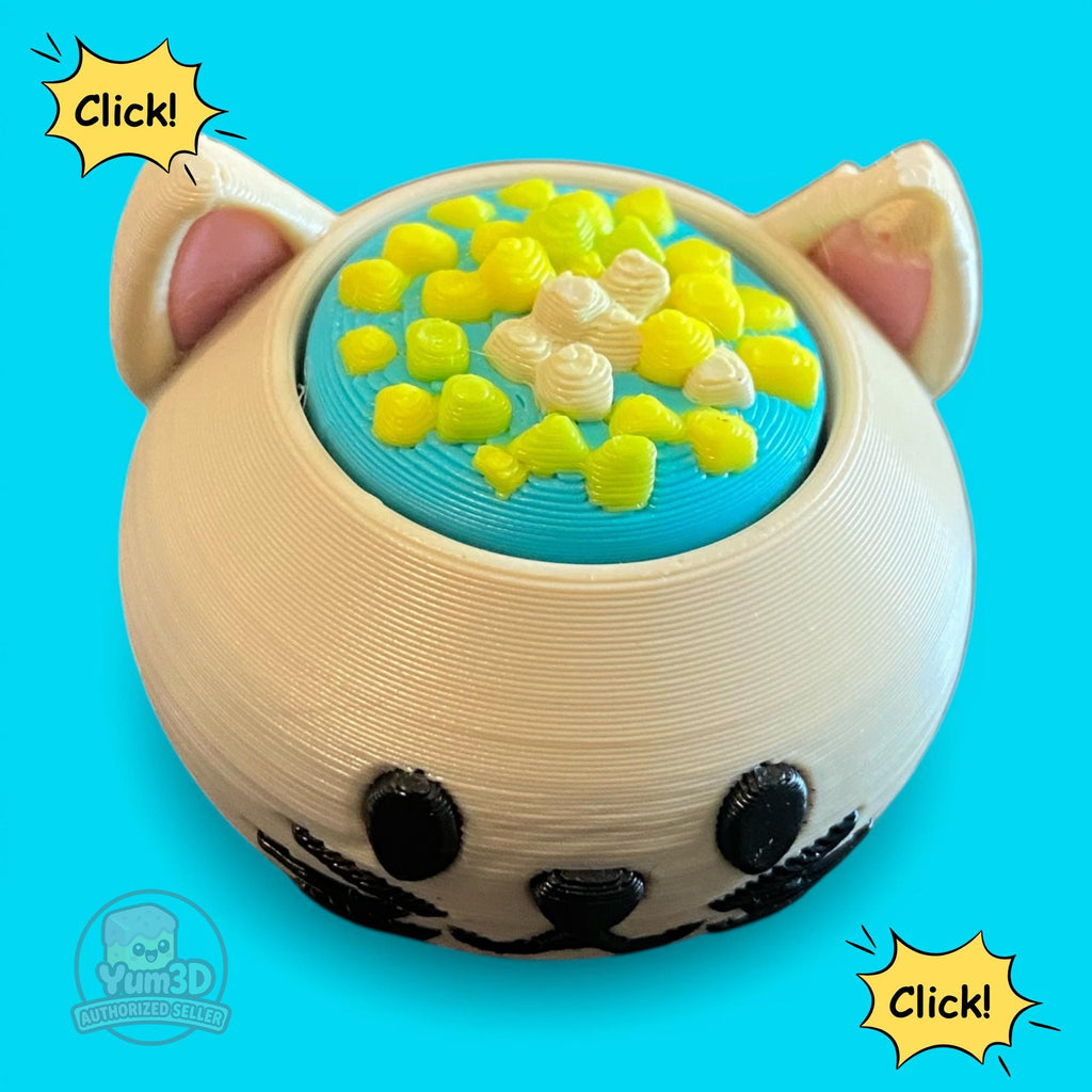 Custom Animal Latte Fidget Clicker Keychain | 3D Printed Sensory Toy