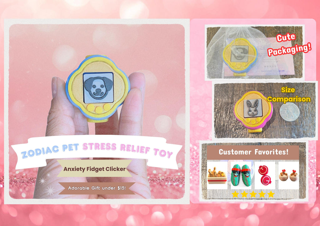 Custom Chinese Zodiac Fidget | Stress Relief | Zodiac Gift | Tamagotchi Pet