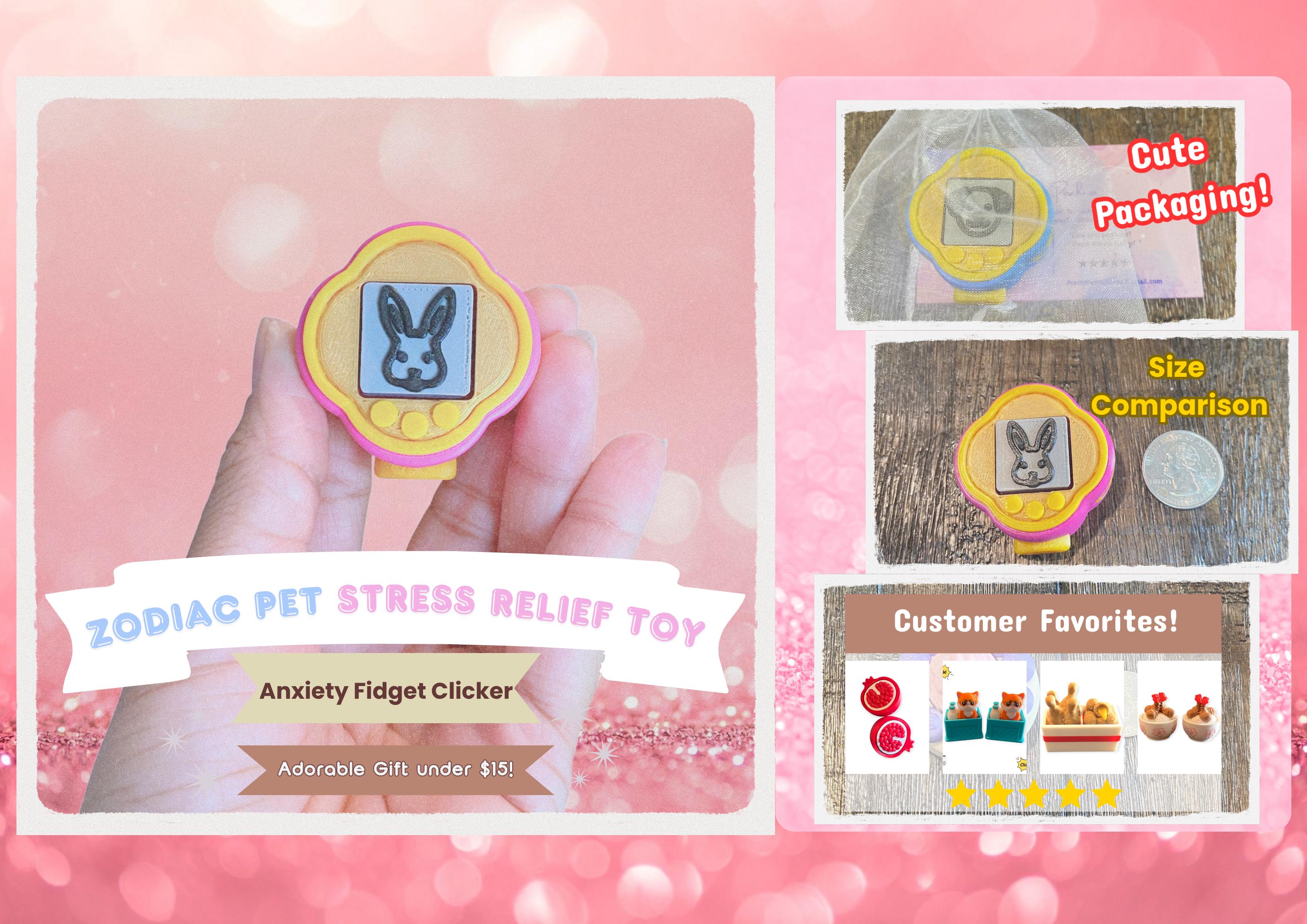 Custom Chinese Zodiac Fidget | Stress Relief | Zodiac Gift | Tamagotchi Pet