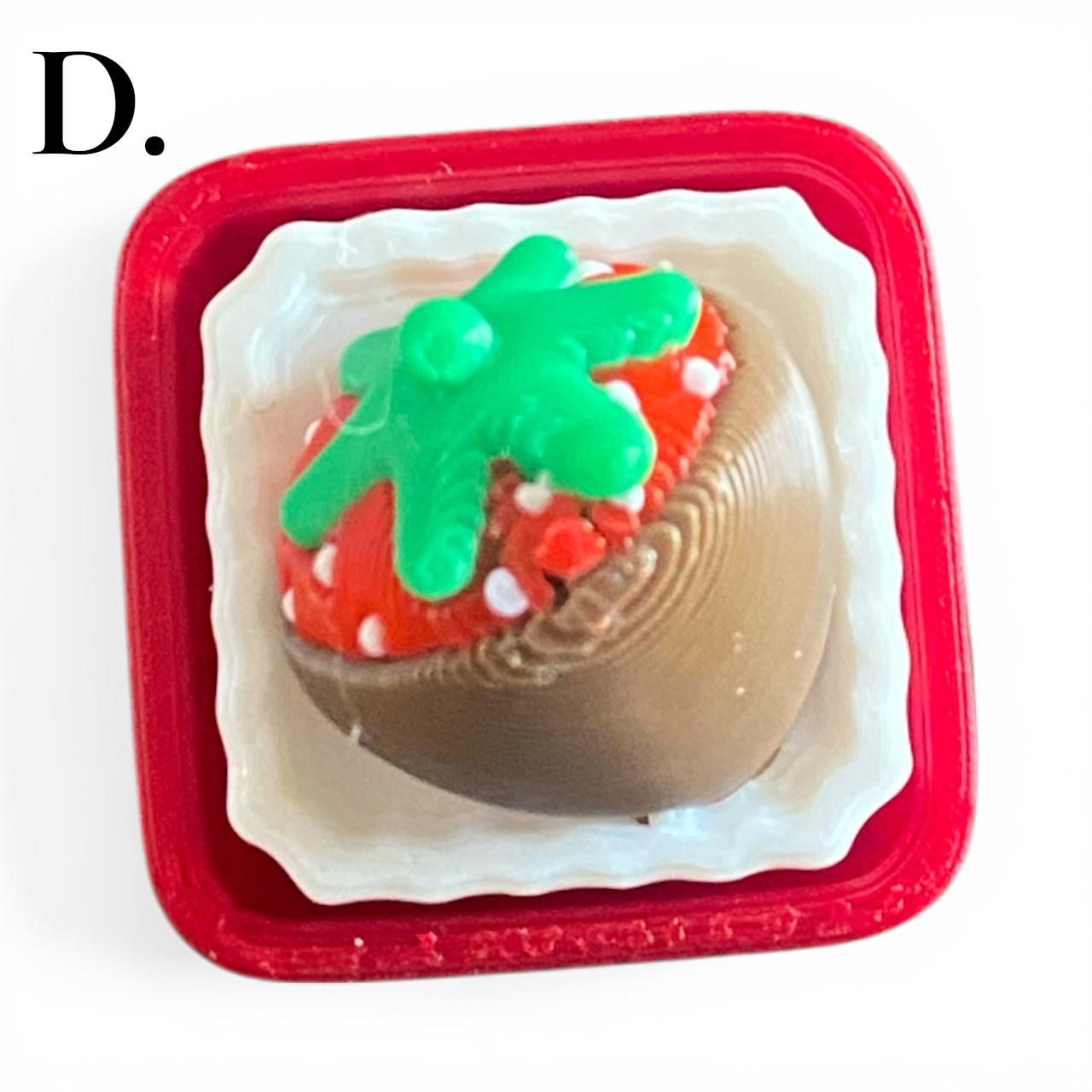 Custom Strawberry Snack Box Fidget Clicker Keychain | 3D Printed Sensory Toy | Foodie Gift