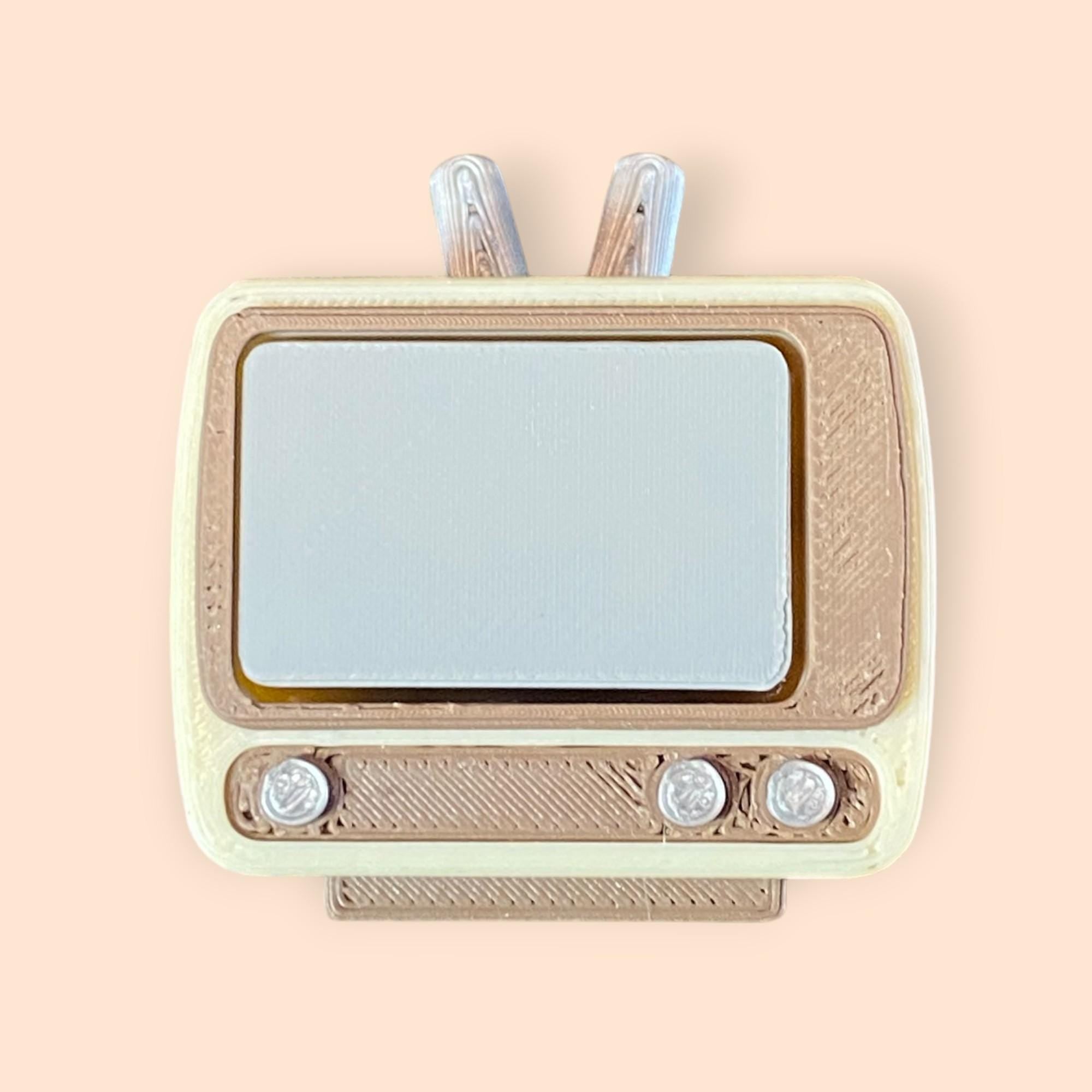 Retro TV Fidget Clicker Keychain | 3D Printed Sensory Toy | Nostalgic Novelty Gift