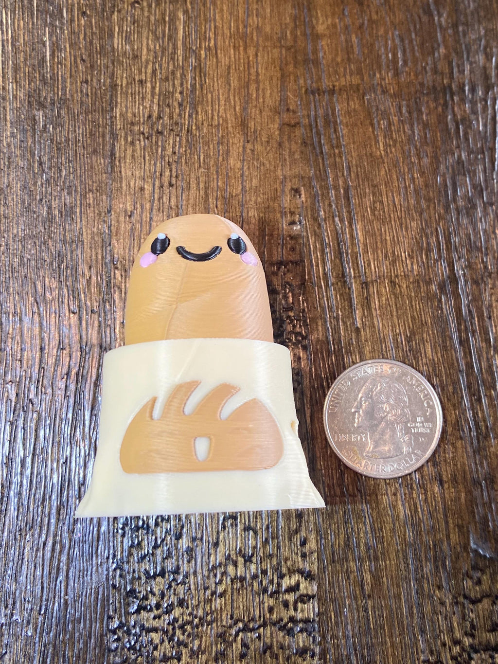 Happy Baguette Fidget Clicker Keychain | 3D Printed Sensory Toy | Foodie Gift