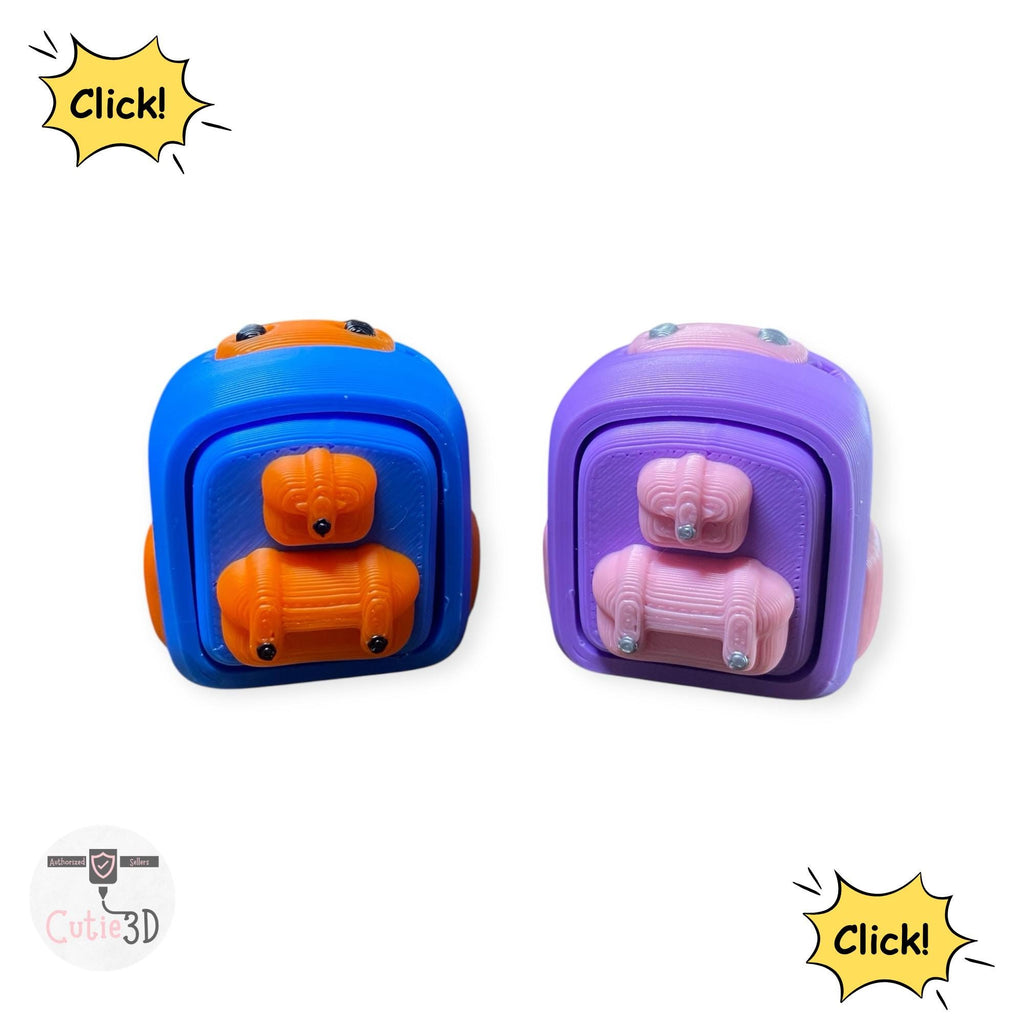 Custom Backpack Fidget Clicker Keychain | 3D Printed Sensory Toy | Student Gift