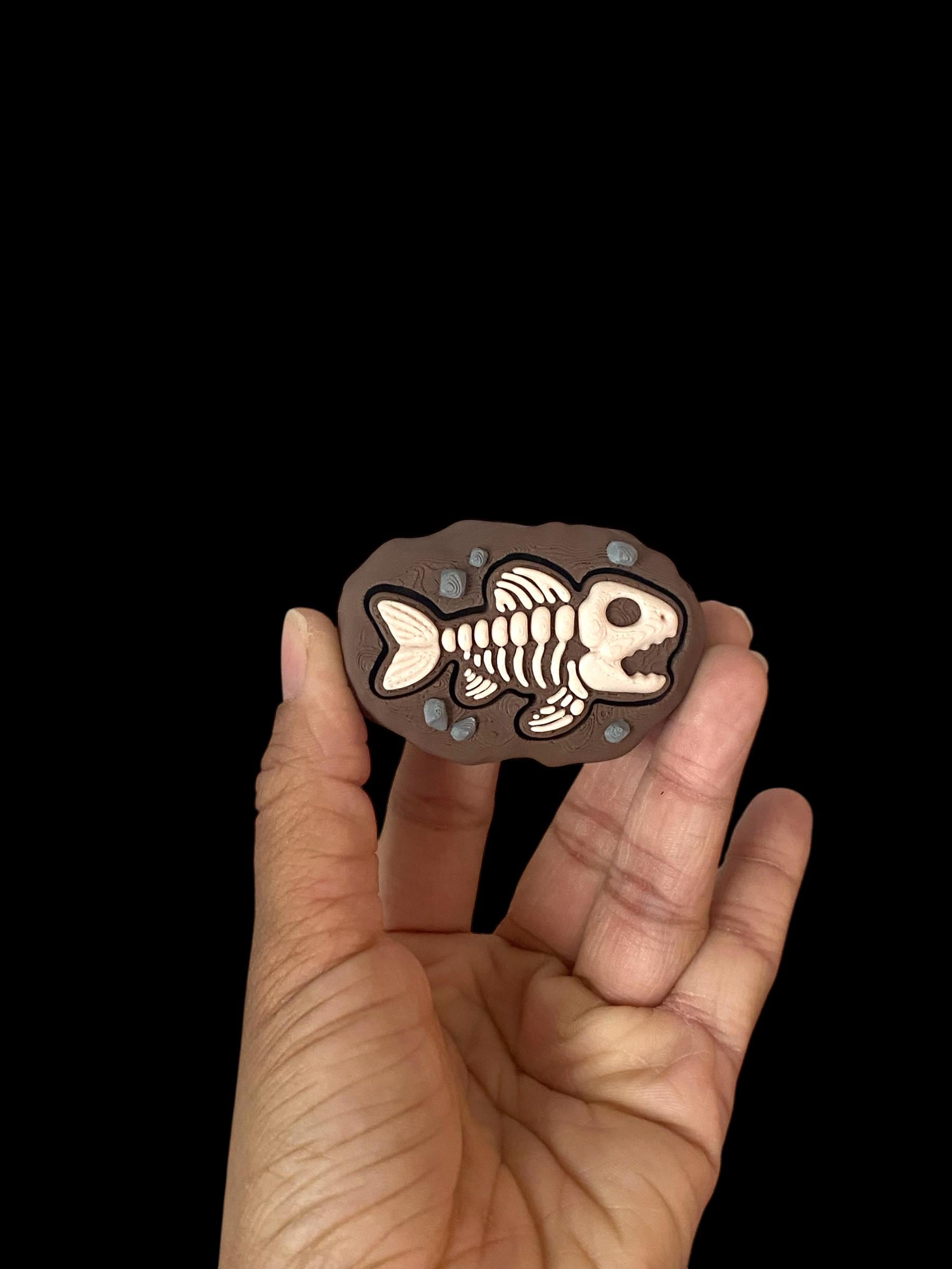 Ammonite Fossil Fidget Clicker Keychain | 3D Printed Sensory Toy | Fossil Lover Gift