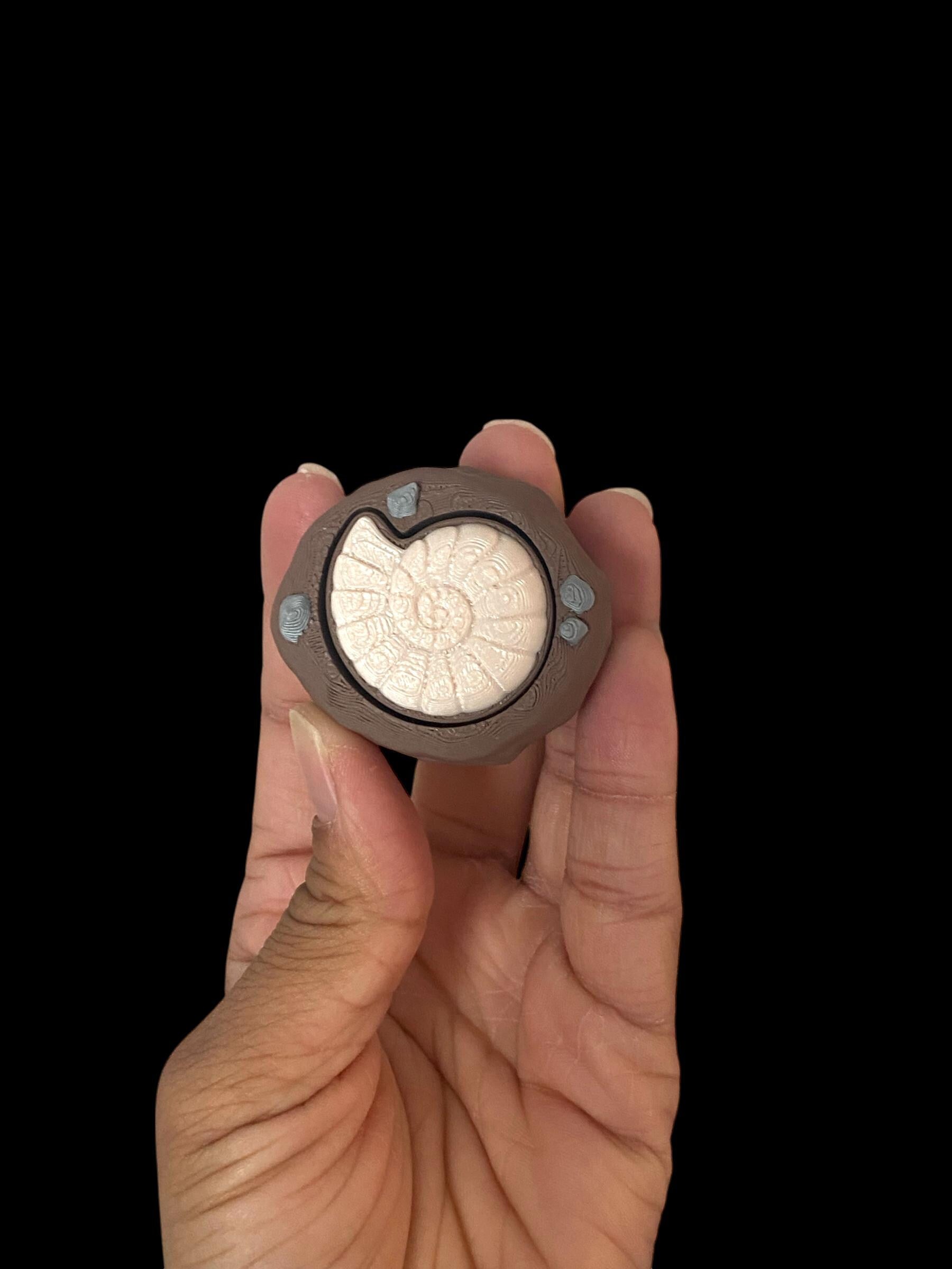 Ammonite Fossil Fidget Clicker Keychain | 3D Printed Sensory Toy | Fossil Lover Gift