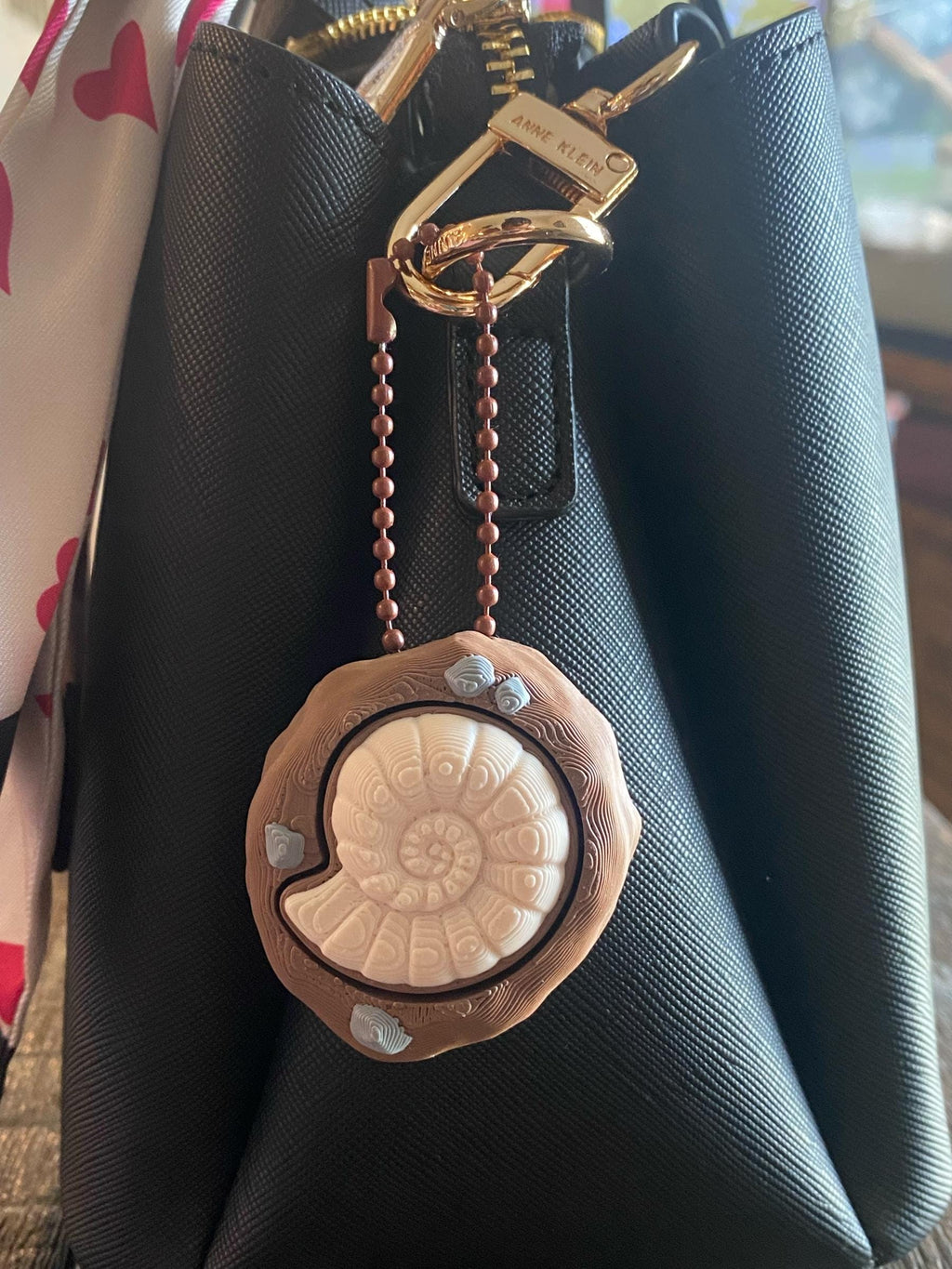 Ammonite Fossil Fidget Clicker Keychain | 3D Printed Sensory Toy | Fossil Lover Gift