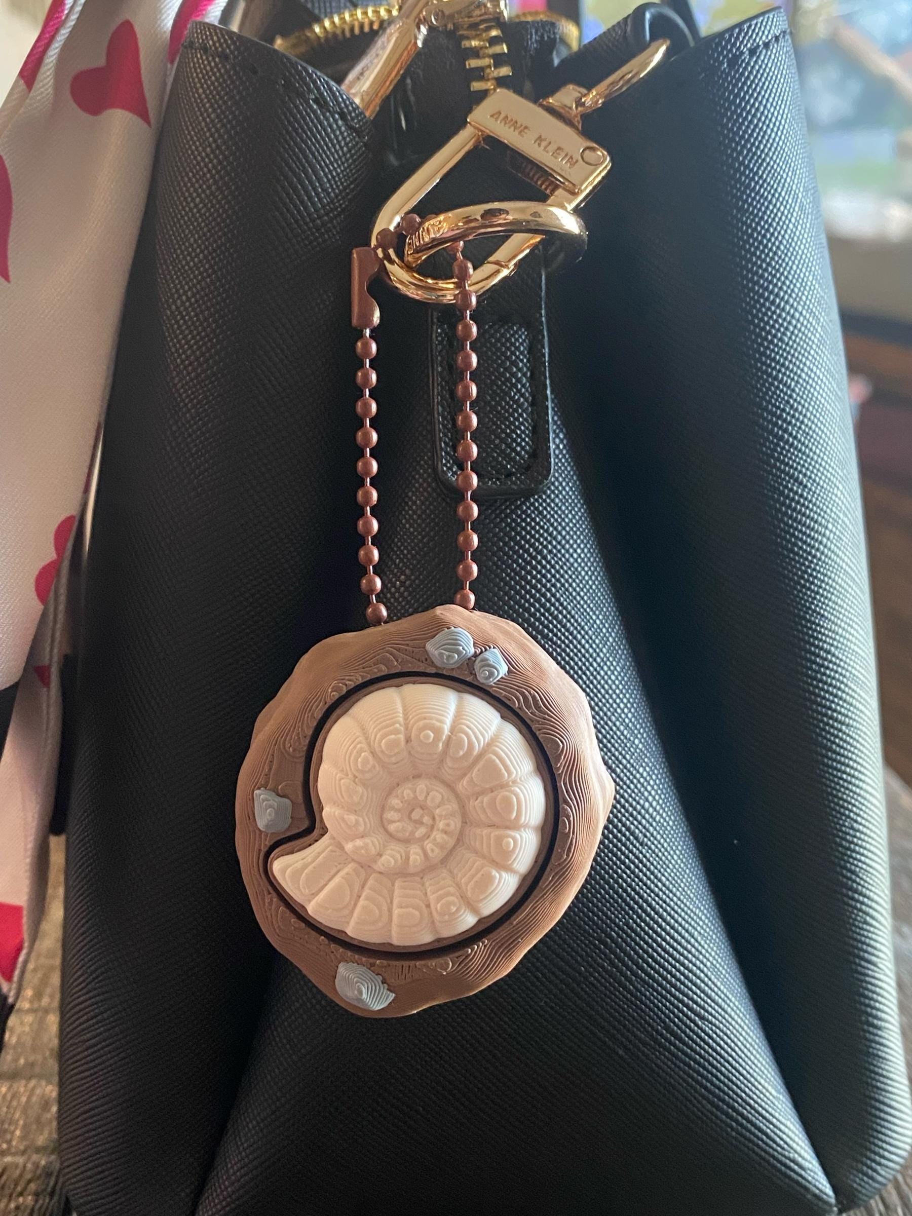 Ammonite Fossil Fidget Clicker Keychain | 3D Printed Sensory Toy | Fossil Lover Gift