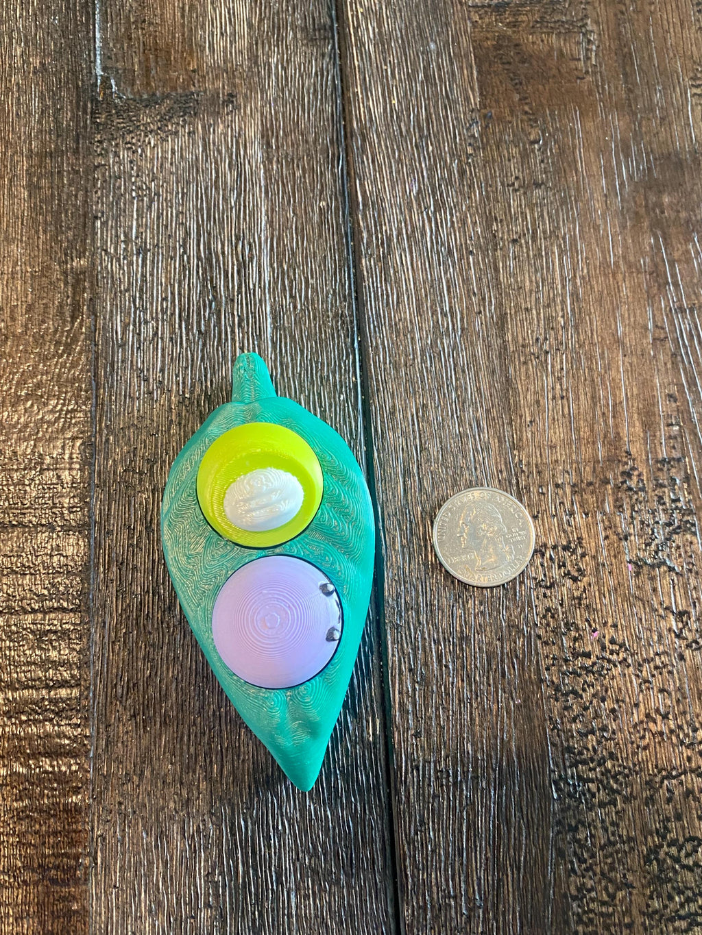Kawaii Mochi Leaf Fidget Clicker Keychain | 3D Printed Sensory Toy | Foodie Gift