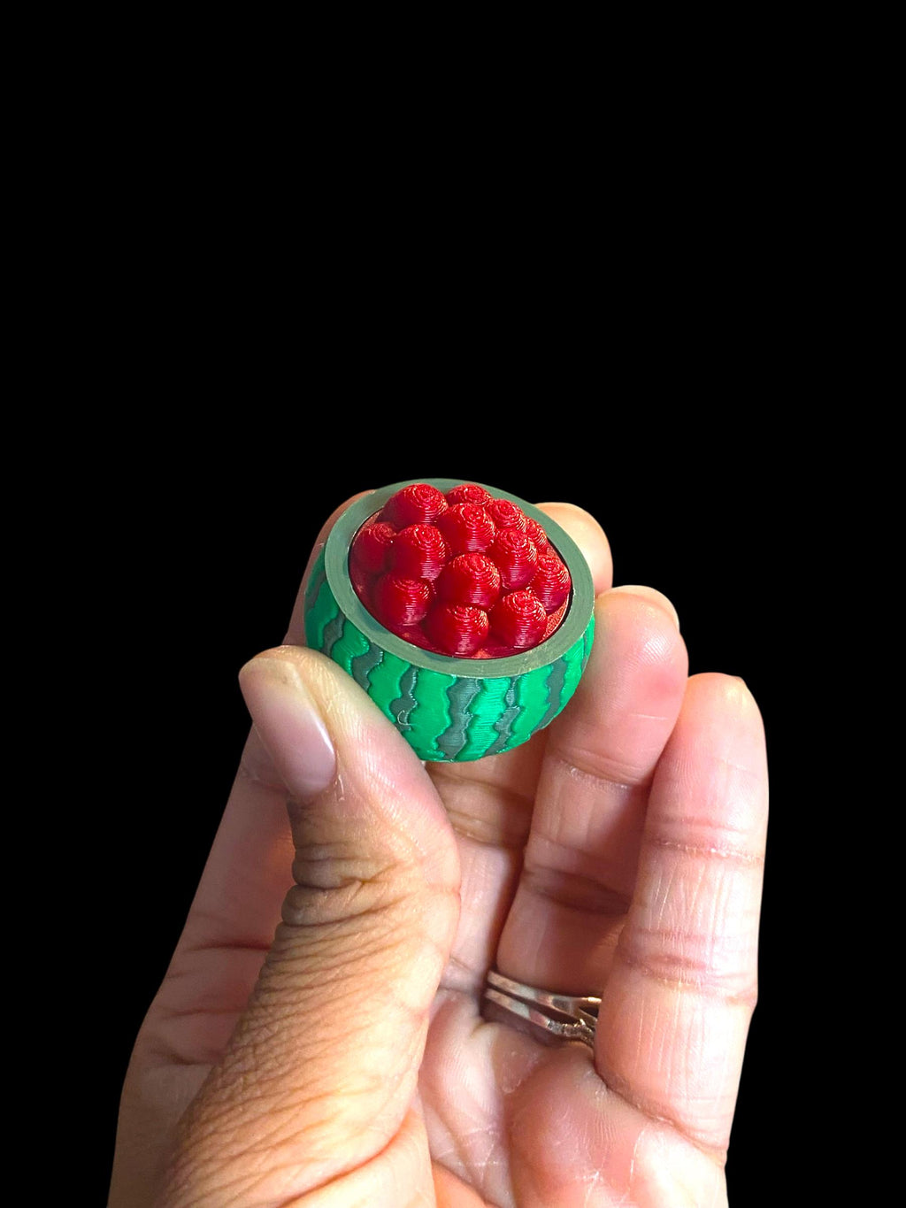 Juicy Watermelon Bowl Fidget Clicker Keychain | 3D Printed Sensory Toy | Summer Gift