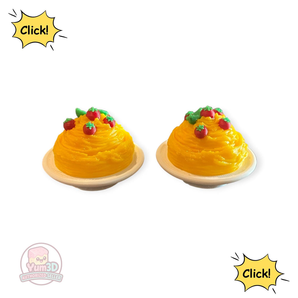 Spaghetti Tomato Fidget Clicker Keychain | 3D Printed Kawaii Sensory Toy