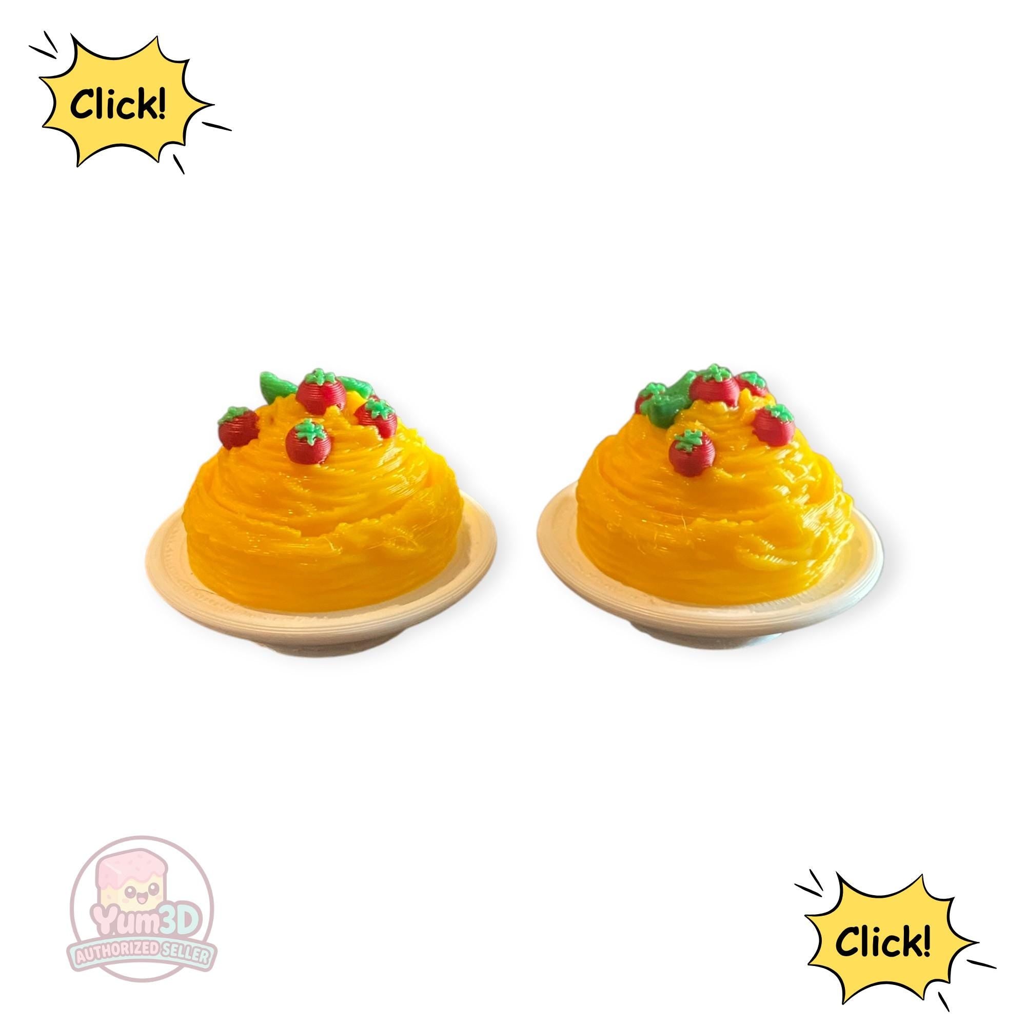 Spaghetti Tomato Fidget Clicker Keychain | 3D Printed Kawaii Sensory Toy