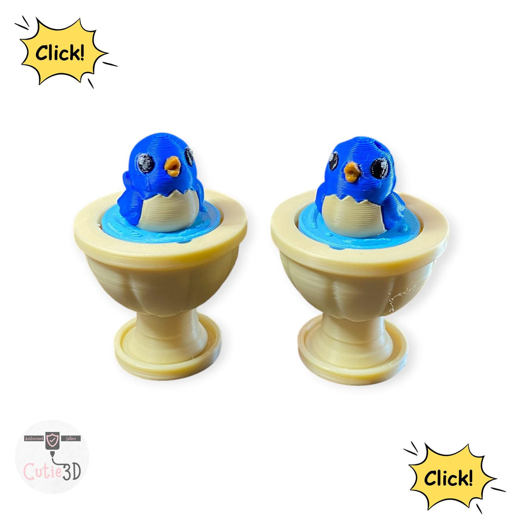 Bird Bath Fidget Clicker Keychain | 3D Printed Sensory Toy | Nature Lover Gift