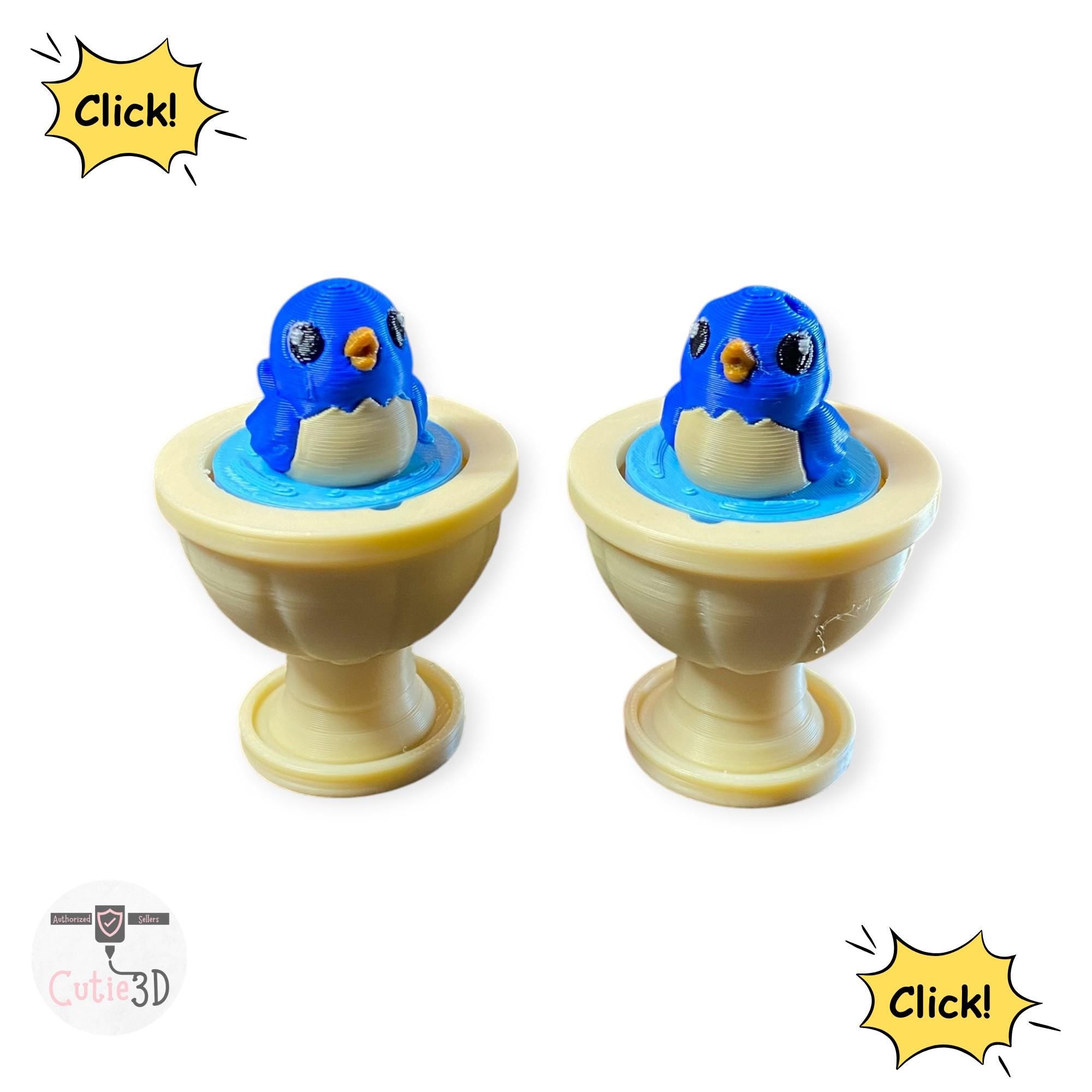 Bird Bath Fidget Clicker Keychain | 3D Printed Sensory Toy | Nature Lover Gift