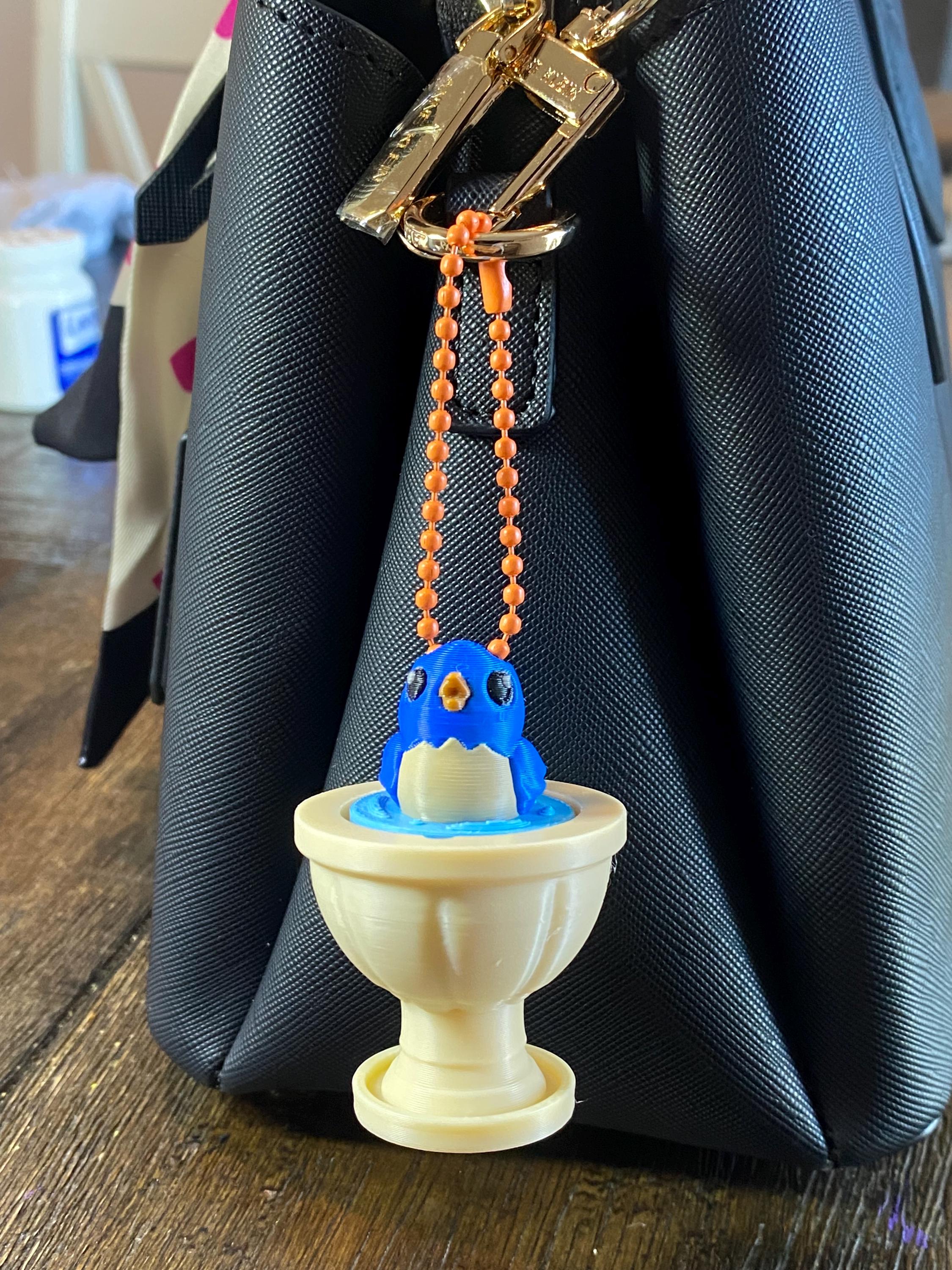 Bird Bath Fidget Clicker Keychain | 3D Printed Sensory Toy | Nature Lover Gift