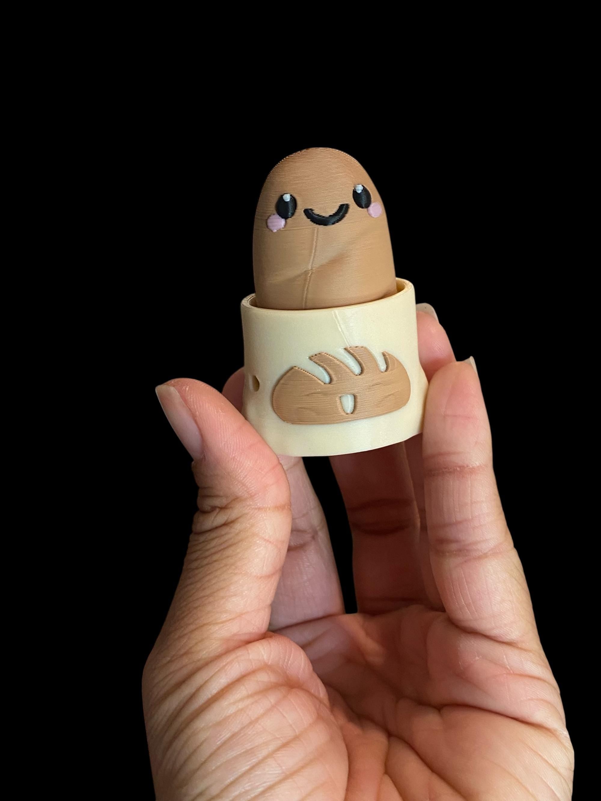 Happy Baguette Fidget Clicker Keychain | 3D Printed Sensory Toy | Foodie Gift