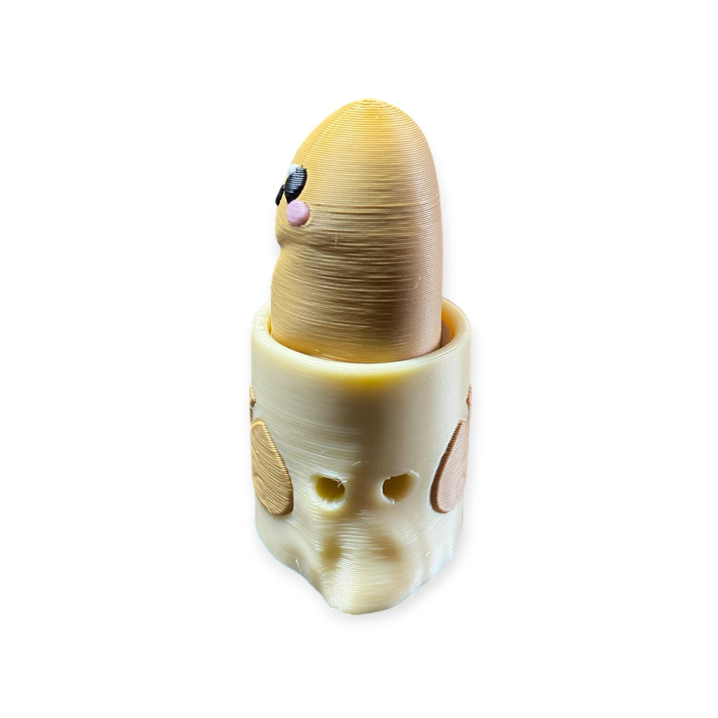 Happy Baguette Fidget Clicker Keychain | 3D Printed Sensory Toy | Foodie Gift
