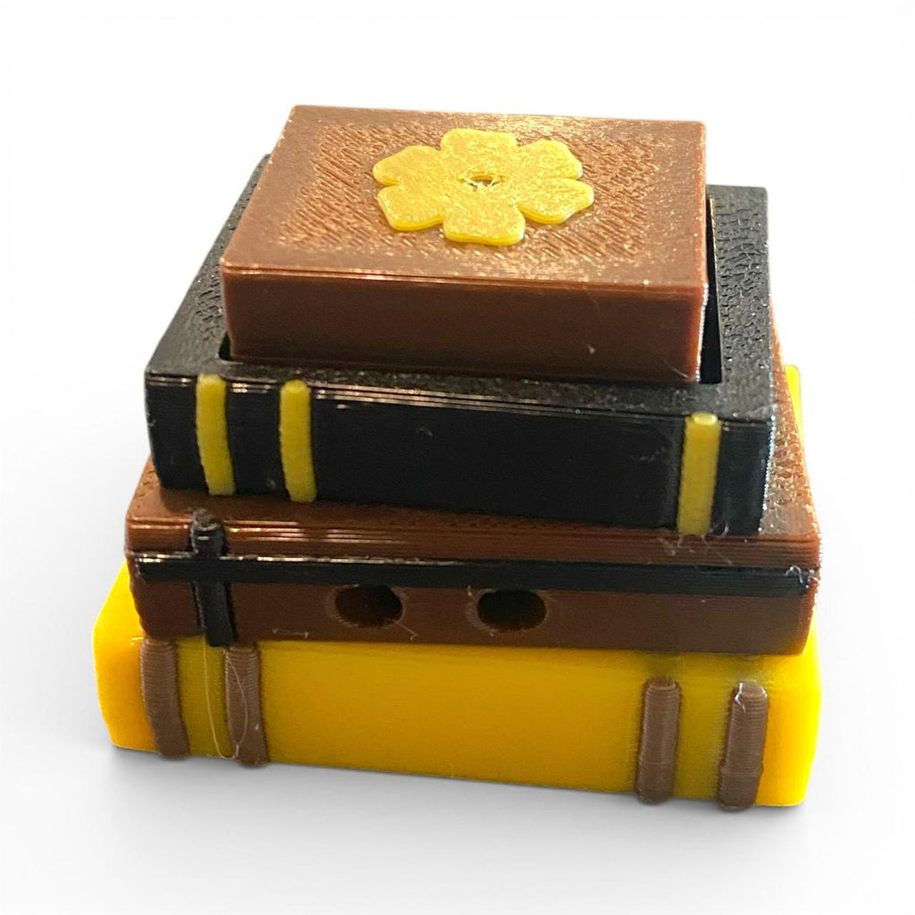 Stacked Books Fidget Clicker Keychain | 3D Printed Sensory Toy | Book Lover Gift