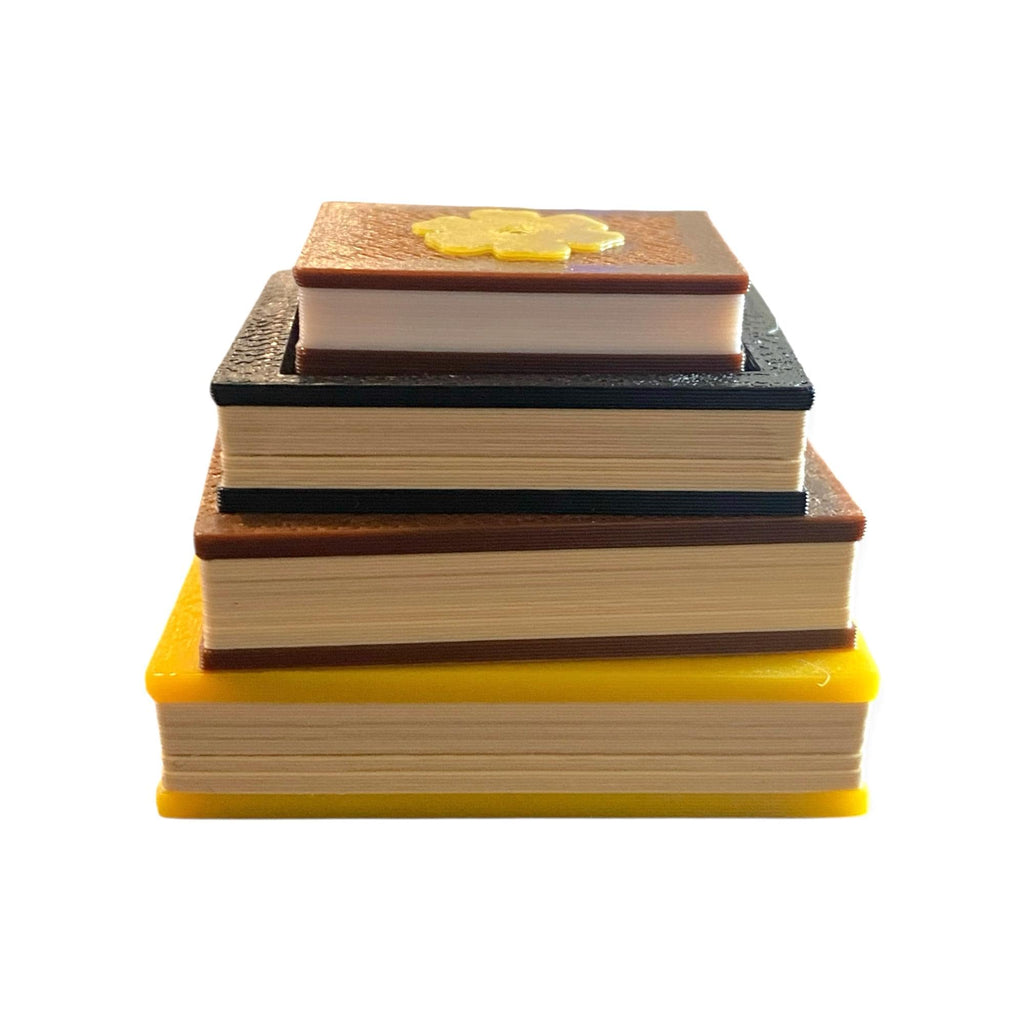 Stacked Books Fidget Clicker Keychain | 3D Printed Sensory Toy | Book Lover Gift