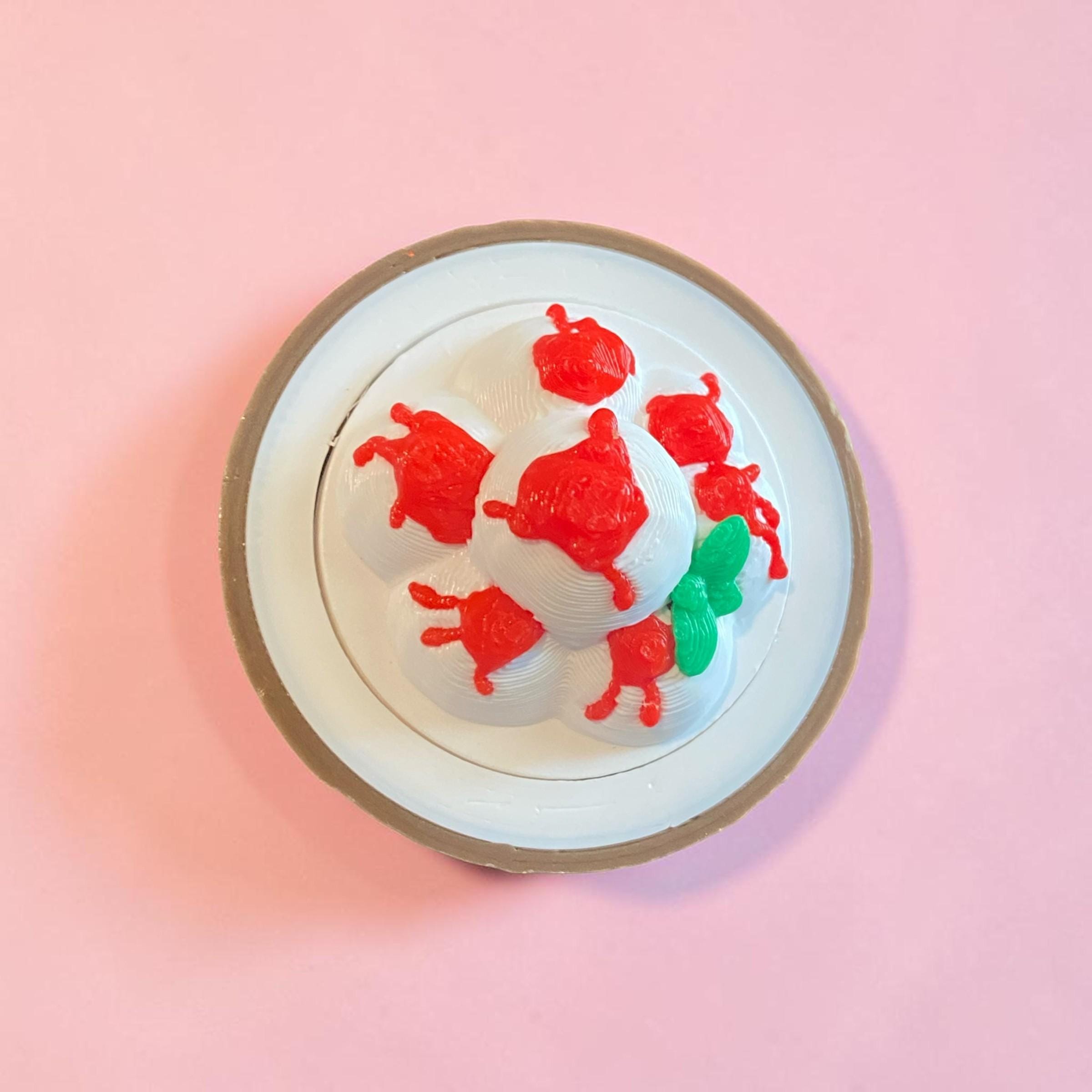 Coconut Ice Cream Sundae Fidget Clicker Keychain | 3D Printed Sensory Toy | Summer Gift