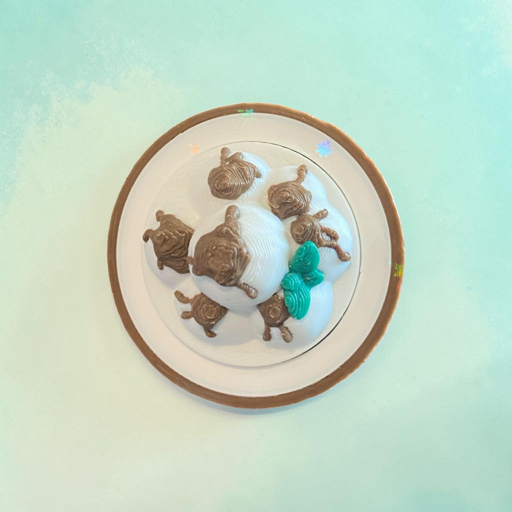 Coconut Ice Cream Sundae Fidget Clicker Keychain | 3D Printed Sensory Toy | Summer Gift
