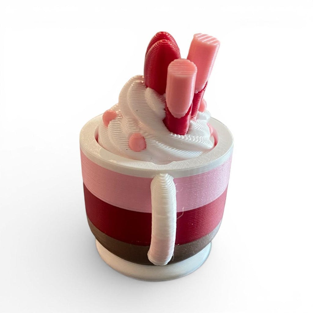 Hot Cocoa Valentine Fidget Clicker Keychain | 3D Printed Sensory Toy | Love Gift