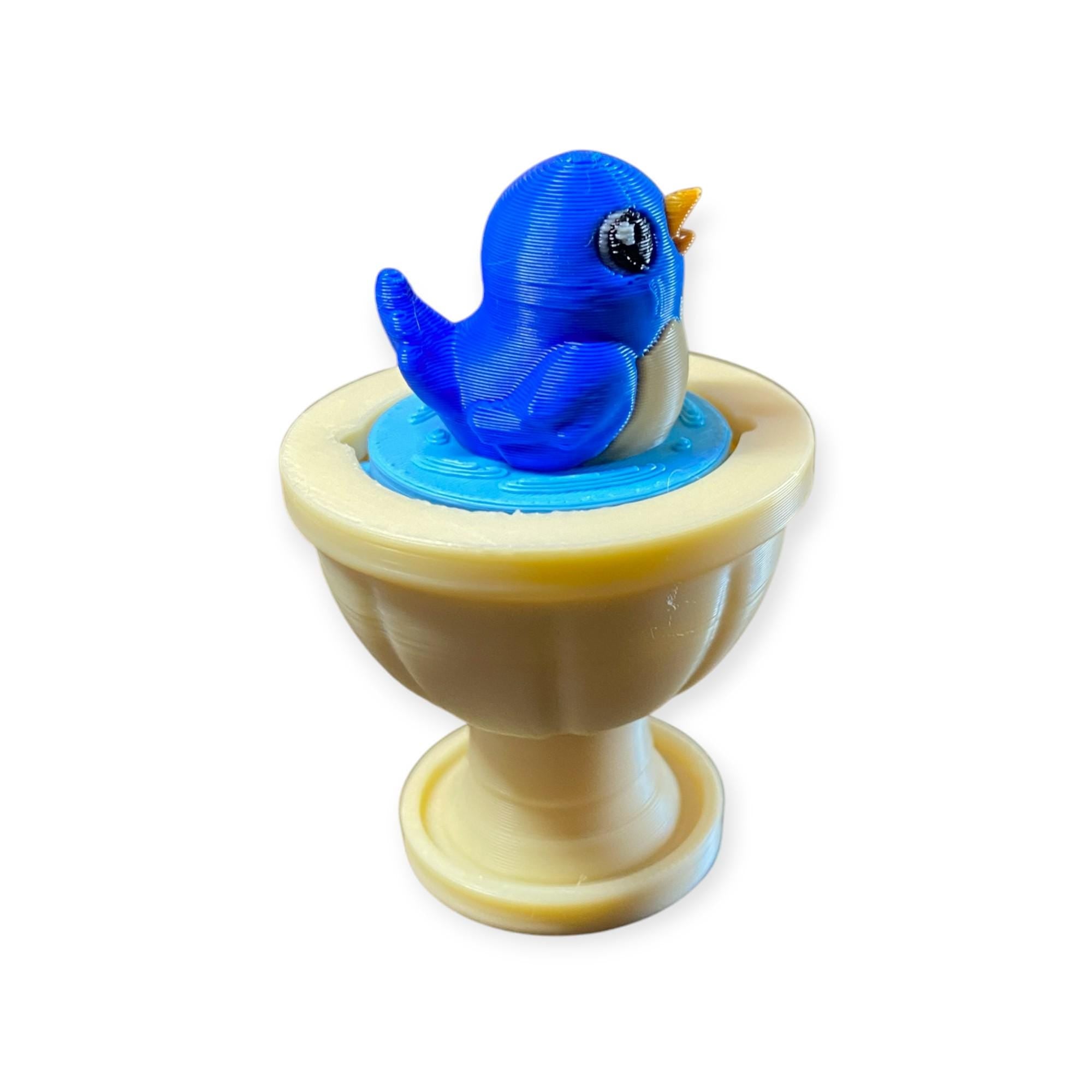 Bird Bath Fidget Clicker Keychain | 3D Printed Sensory Toy | Nature Lover Gift