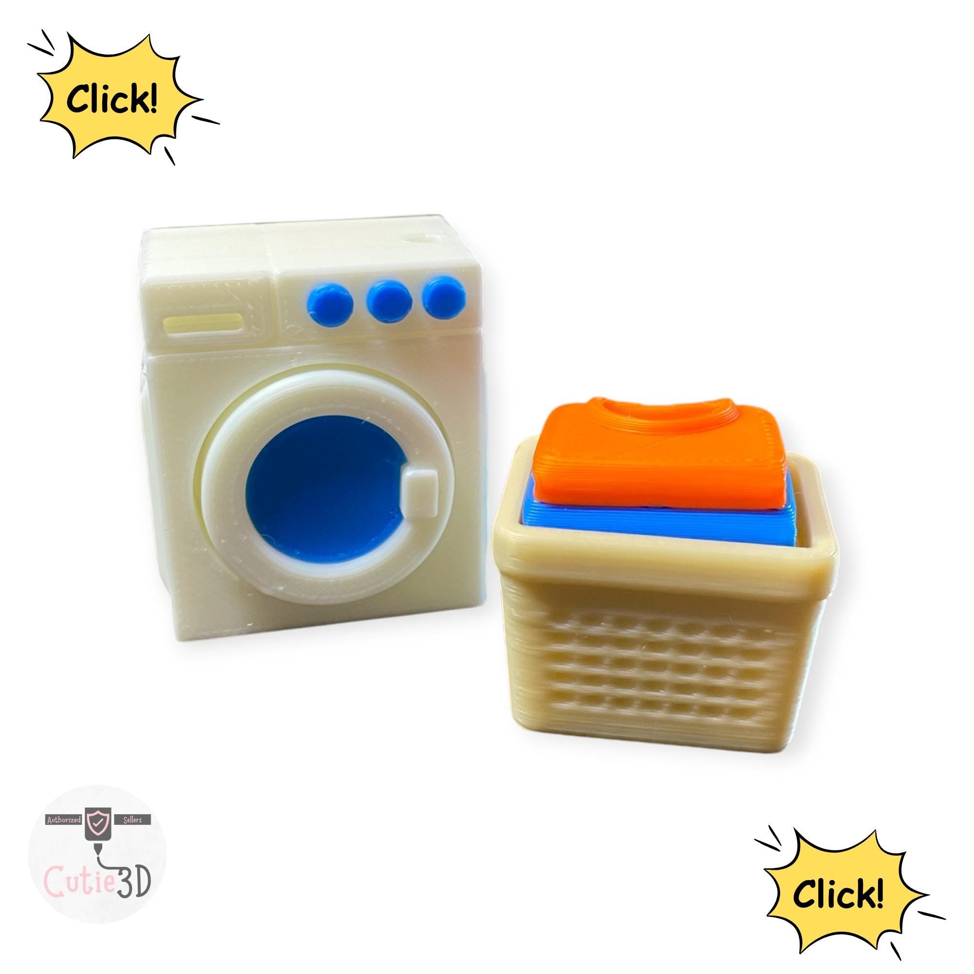 Laundry Set Fidget Clicker Keychain | 3D Printed Sensory Toy | Cottagecore Gift