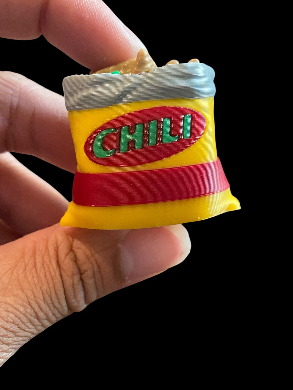 Chili Pie Fidget Clicker Keychain | 3D Printed Sensory Toy | Snack Gift