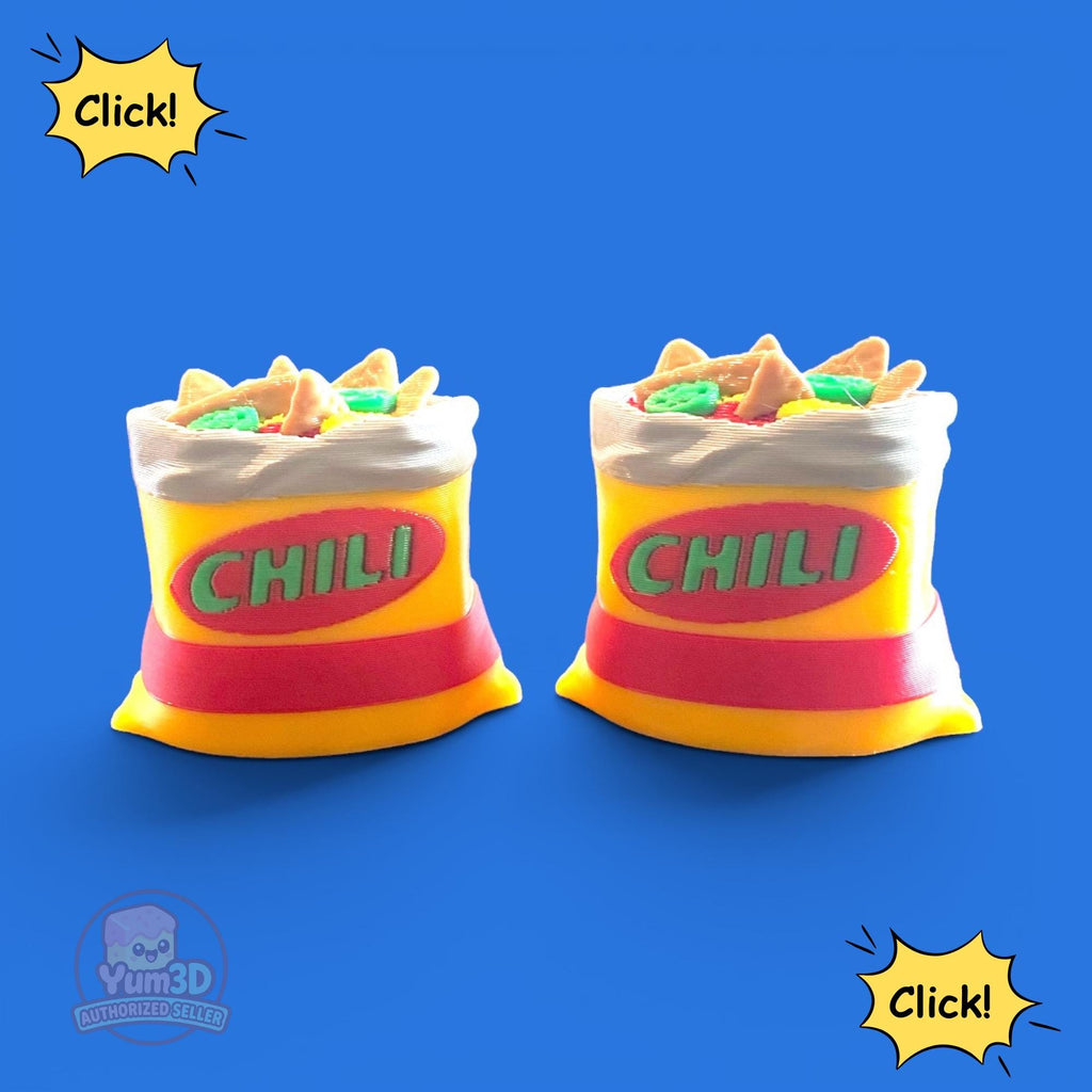 Chili Pie Fidget Clicker Keychain | 3D Printed Sensory Toy | Snack Gift