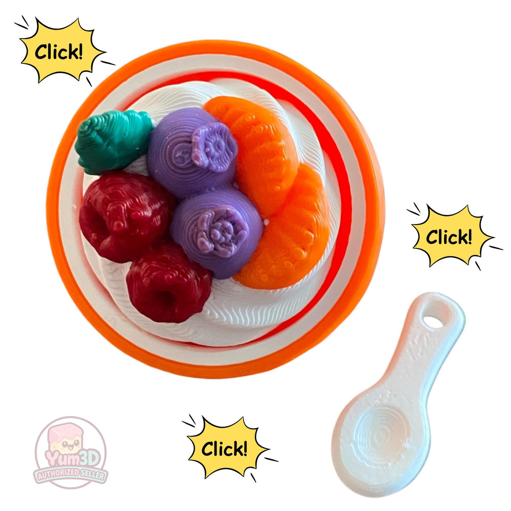 Fruit Bowl Fidget Clicker Keychain | 3D Printed Sensory Toy | Summer Gift