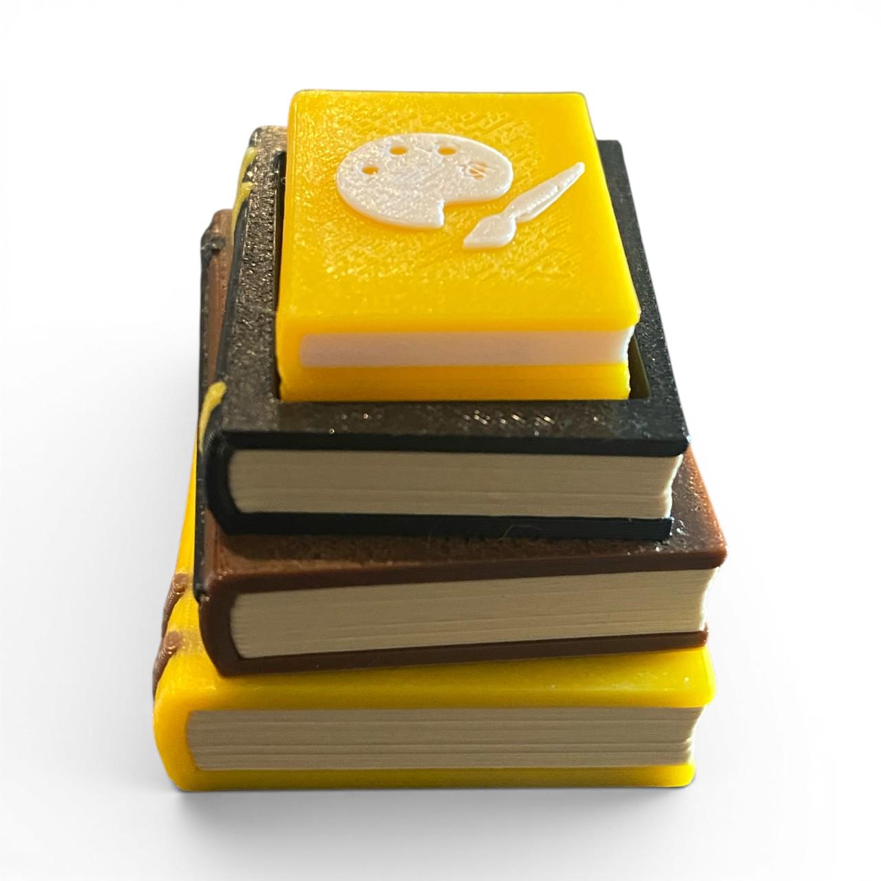 Stacked Books Fidget Clicker Keychain | 3D Printed Sensory Toy | Book Lover Gift