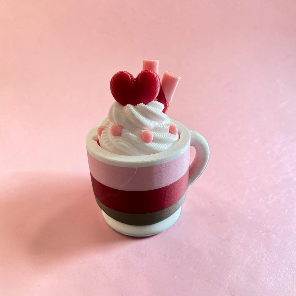 Hot Cocoa Valentine Fidget Clicker Keychain | 3D Printed Sensory Toy | Love Gift