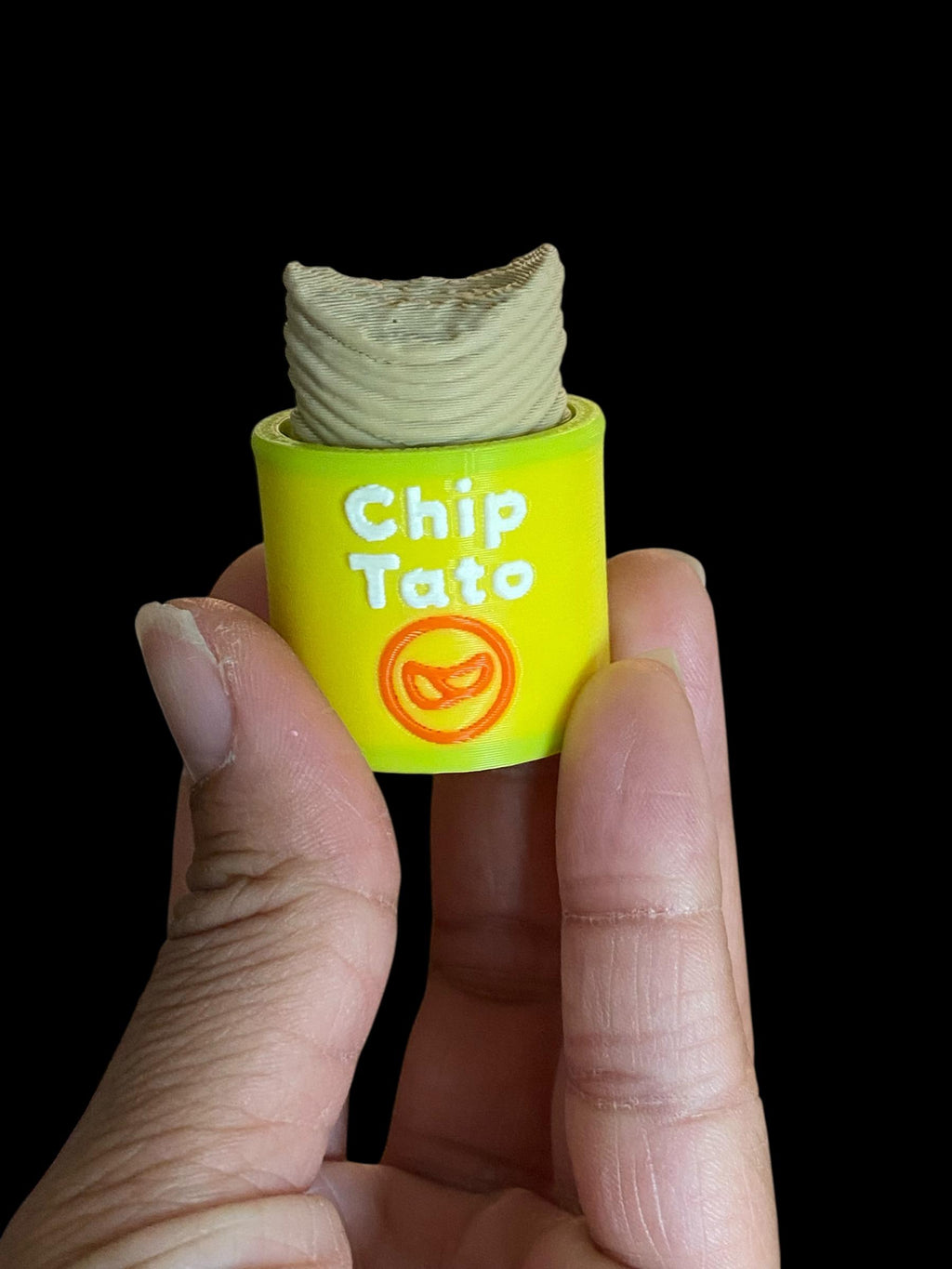 Potato Chip Fidget Clicker Keychain | 3D Printed Sensory Toy | Funny Food Gift