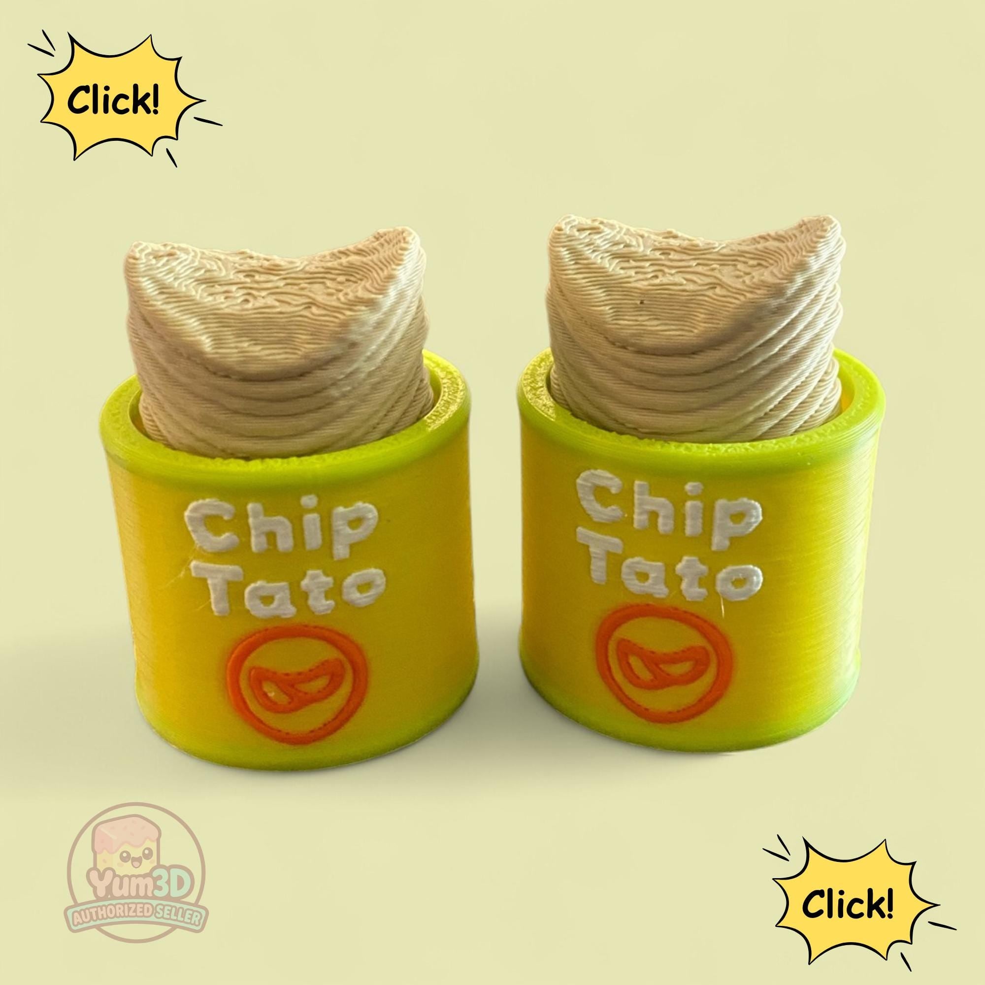 Potato Chip Fidget Clicker Keychain | 3D Printed Sensory Toy | Funny Food Gift