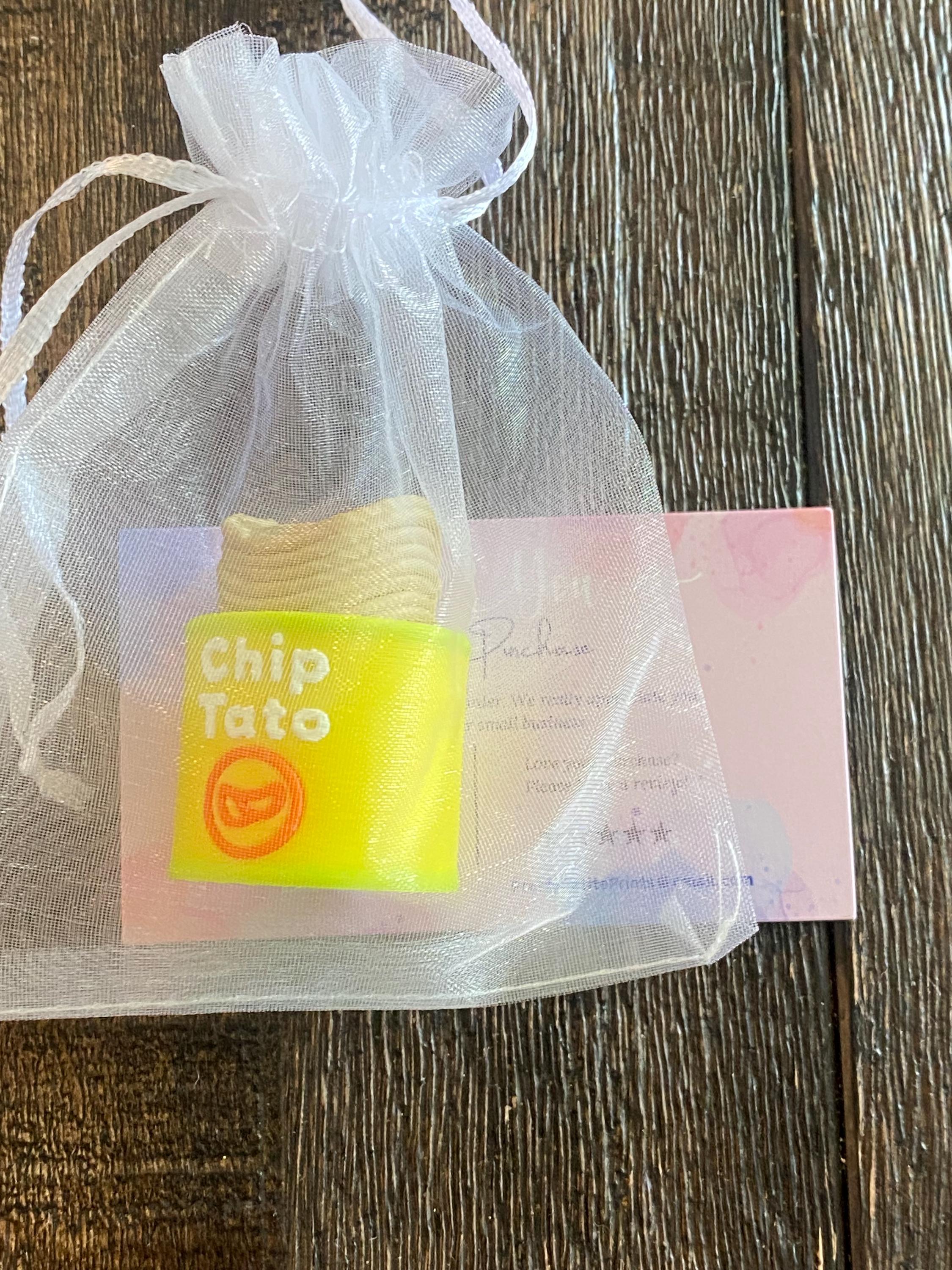 Potato Chip Fidget Clicker Keychain | 3D Printed Sensory Toy | Funny Food Gift