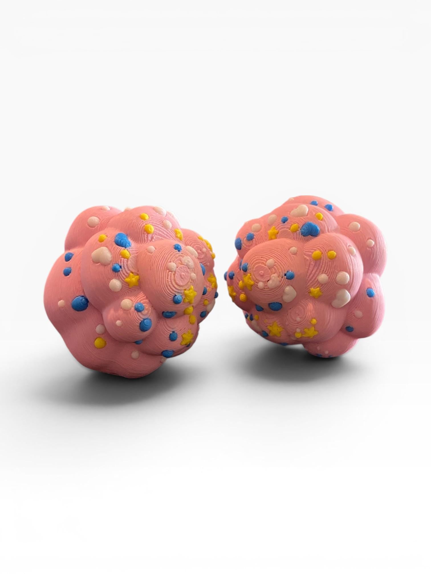 Fluffy Cotton Candy Fidget Clicker | 3D Printed Kawaii Sensory Toy | Dessert Gift