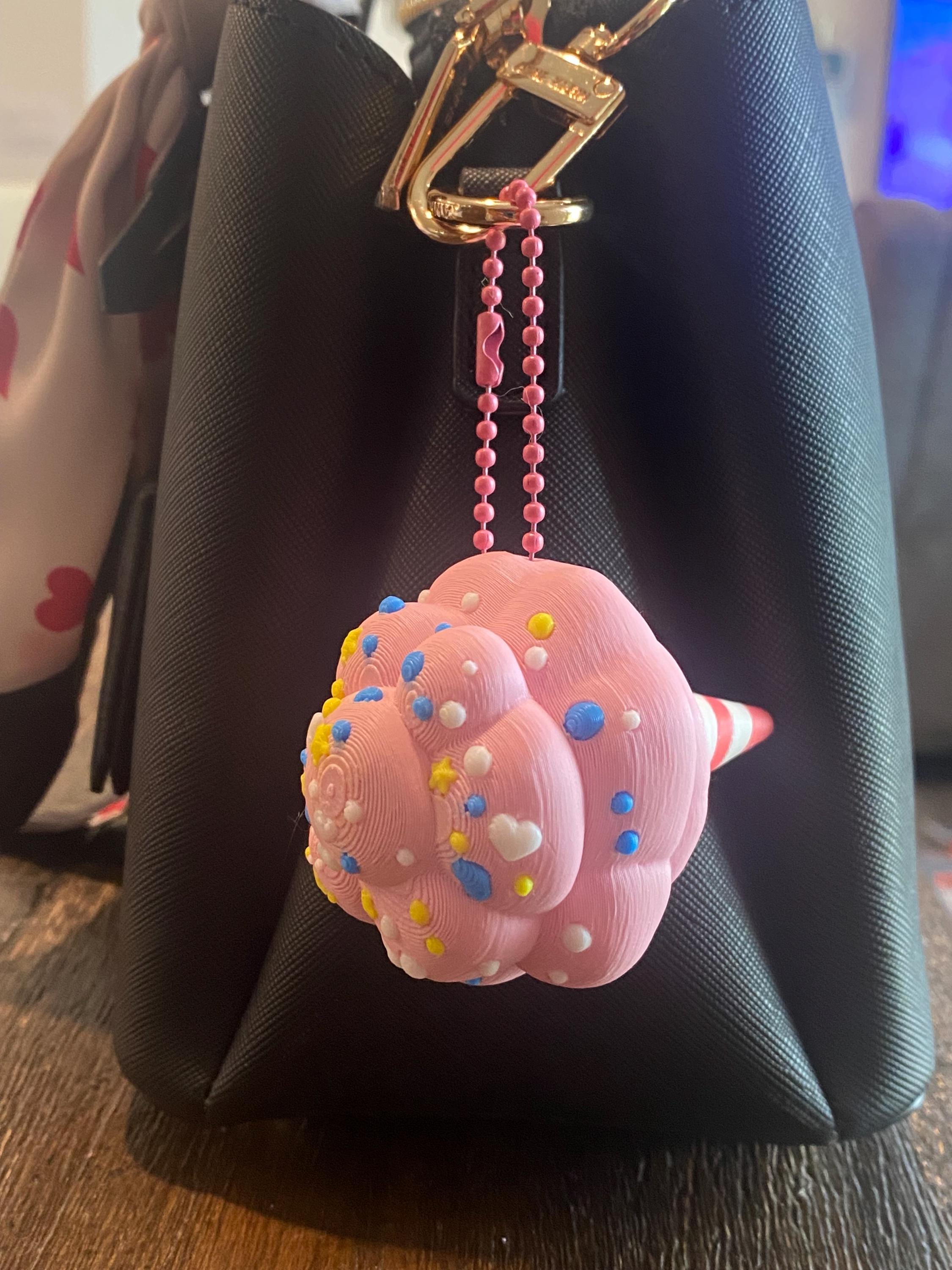 Fluffy Cotton Candy Fidget Clicker | 3D Printed Kawaii Sensory Toy | Dessert Gift