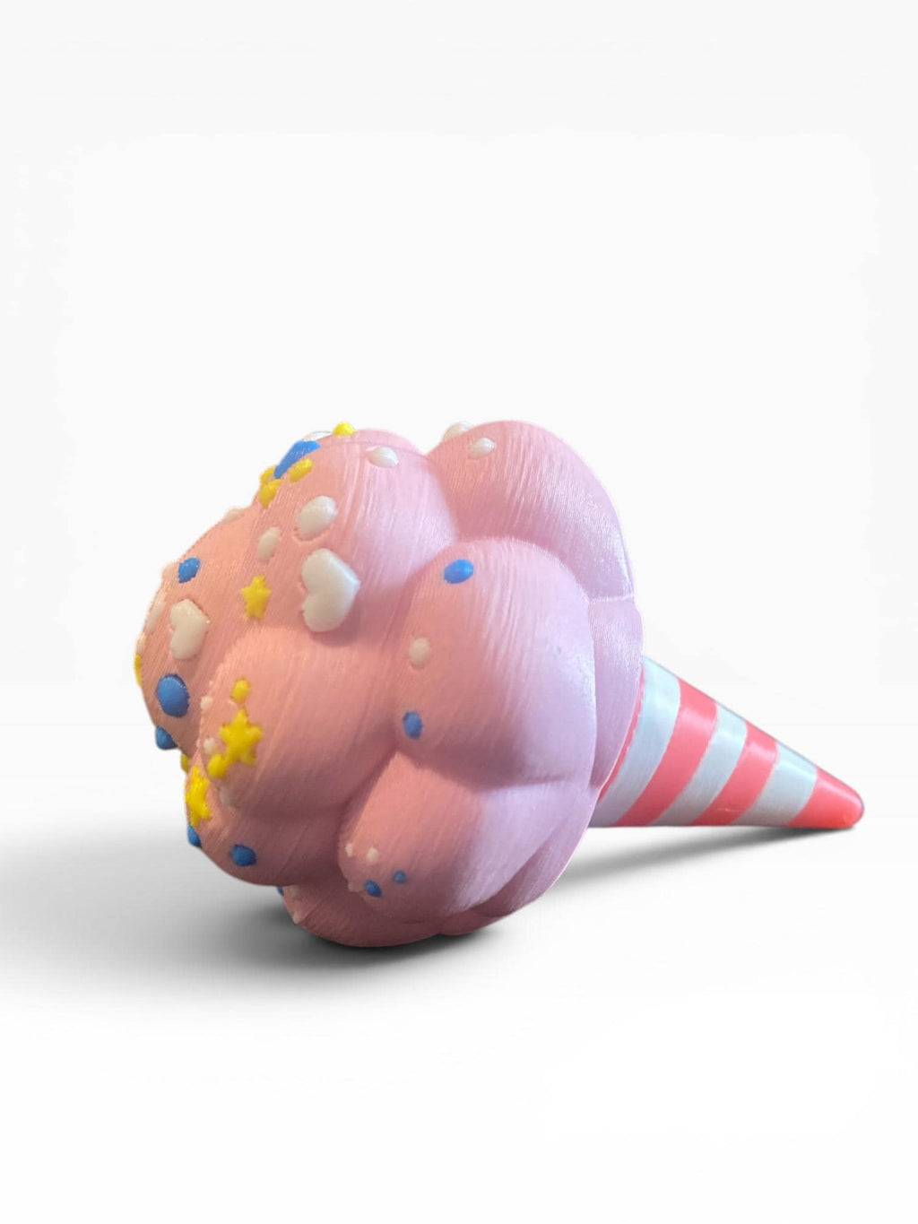 Fluffy Cotton Candy Fidget Clicker | 3D Printed Kawaii Sensory Toy | Dessert Gift
