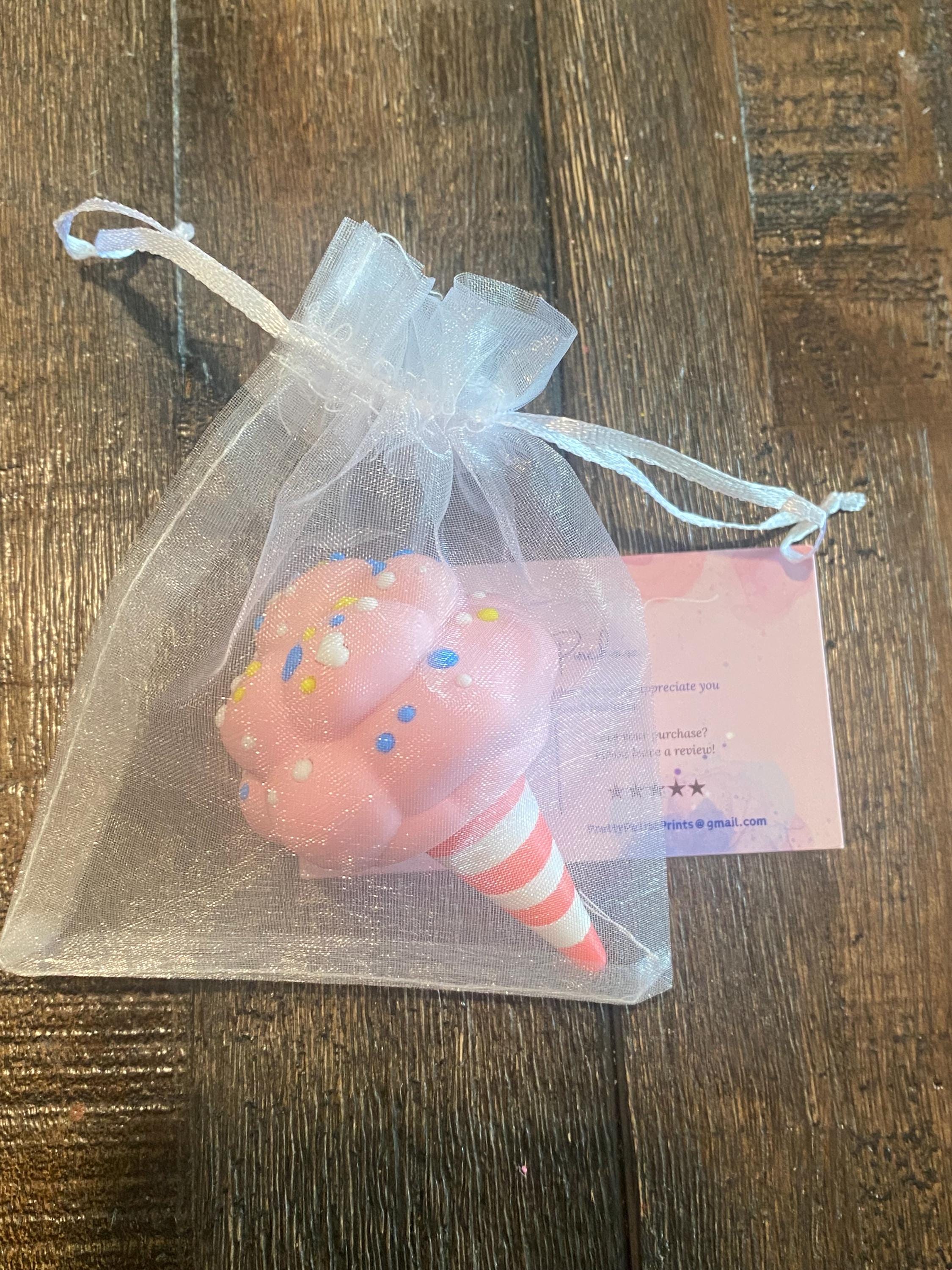 Fluffy Cotton Candy Fidget Clicker | 3D Printed Kawaii Sensory Toy | Dessert Gift