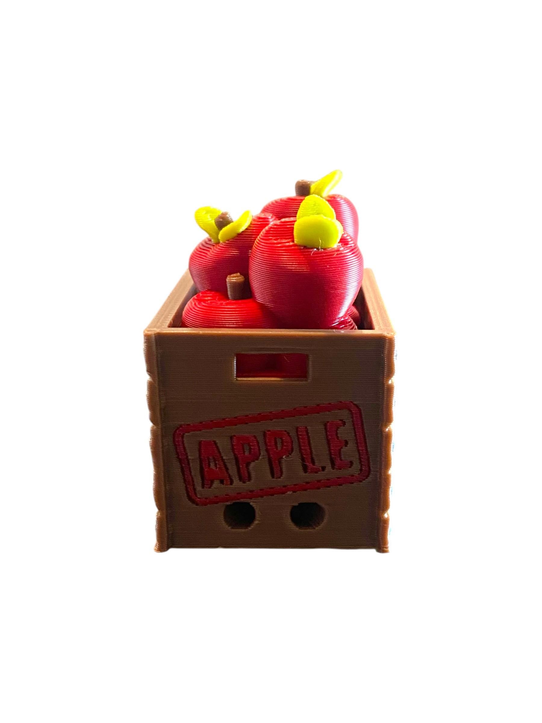 Apple Crate Fidget Clicker Keychain | 3D Printed Sensory Toy | Cottagecore Gift
