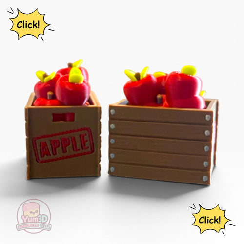 Apple Crate Fidget Clicker Keychain | 3D Printed Sensory Toy | Cottagecore Gift