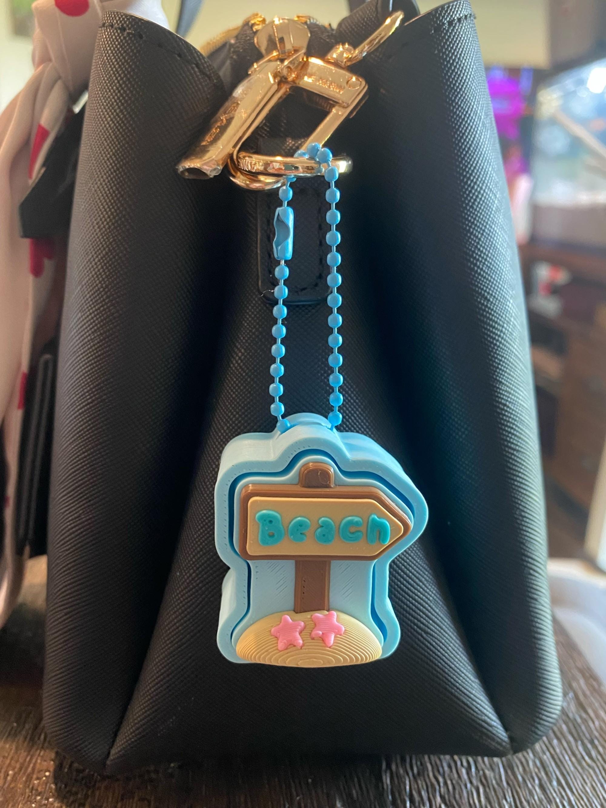 Summer Beach Fidget Clicker Keychain | 3D Printed Sensory Toy | Coastal Gift