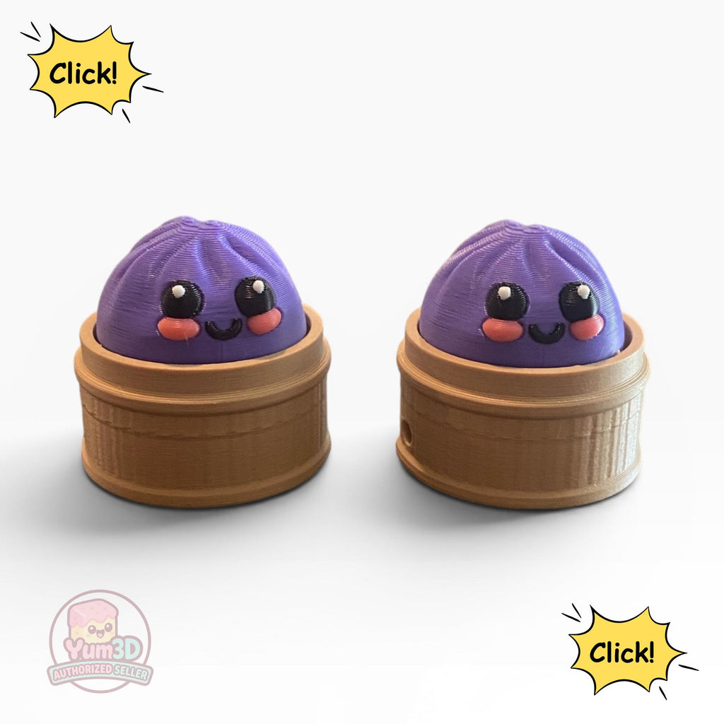 Bao Bun Fidget Clicker Keychain | 3D Printed Sensory Toy | Food Gift