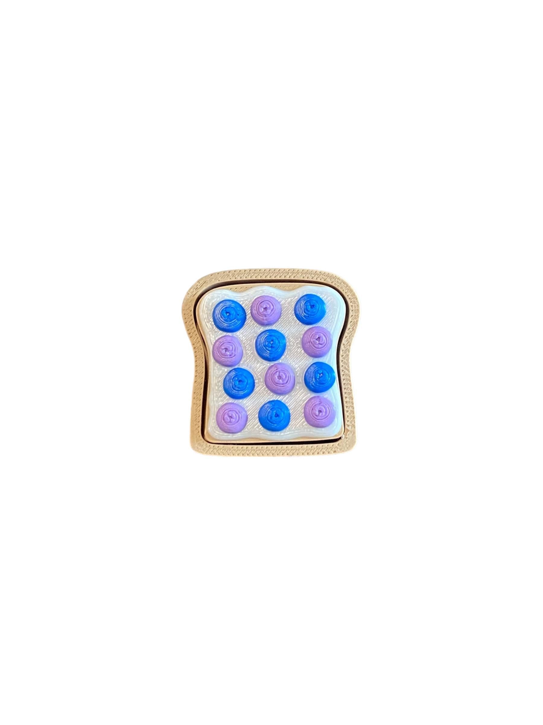 Breakfast Toast Fidget Clicker Keychain | 3D Printed Sensory Toy | Foodie Gift