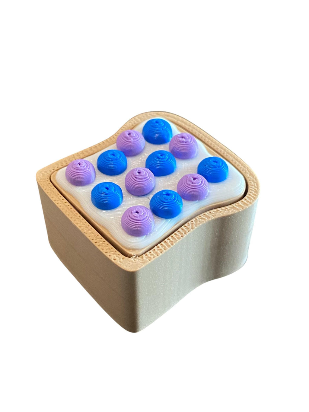 Breakfast Toast Fidget Clicker Keychain | 3D Printed Sensory Toy | Foodie Gift