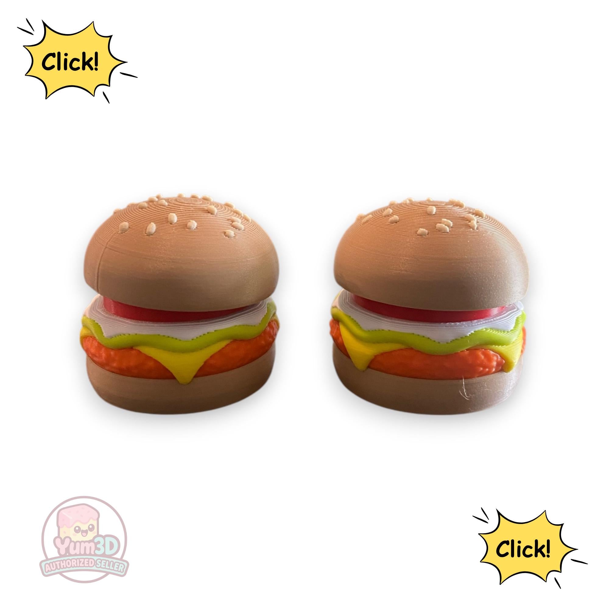Spicy Chicken Sandwich Delux Fidget Clicker Keychain | 3D Printed Sensory Toy | Cottagecore Gift