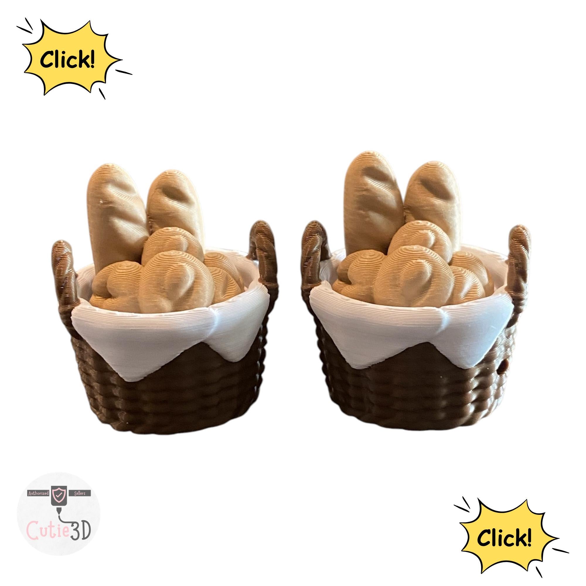 Bread Basket Fidget Clicker Keychain | 3D Printed Sensory Toy | Cottagecore Gift