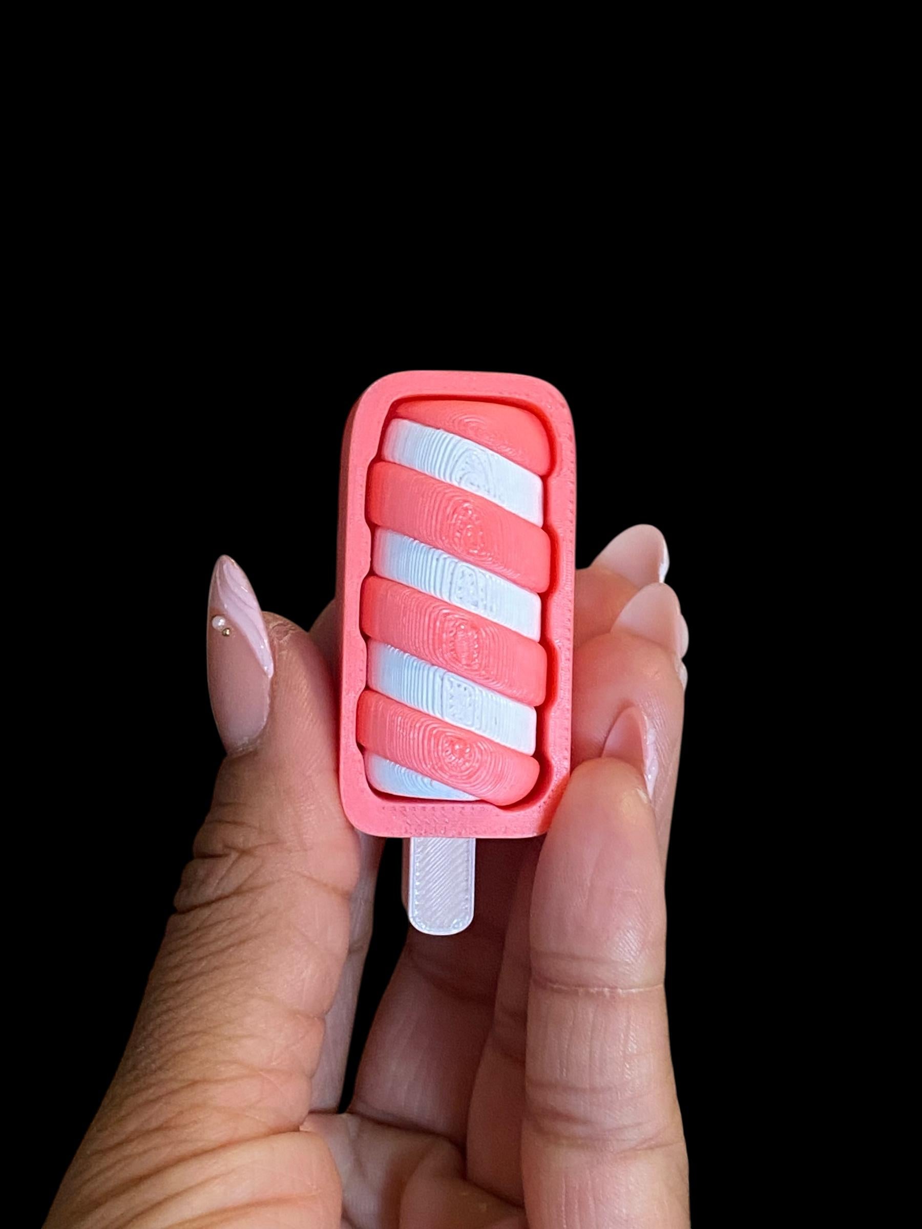 Summer Popsicle Fidget Clicker Keychain | 3D Printed Sensory Toy | Dessert Gift